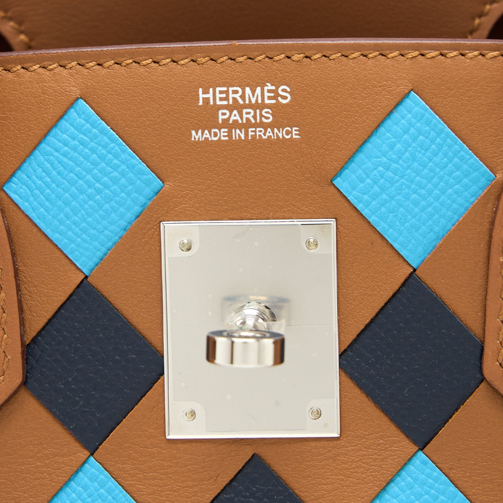 HERMES BIRKIN 30 TRESSAGE SWIFT/EPSOM GOLD/BLEU INDIGO/BLEU NORD SHW