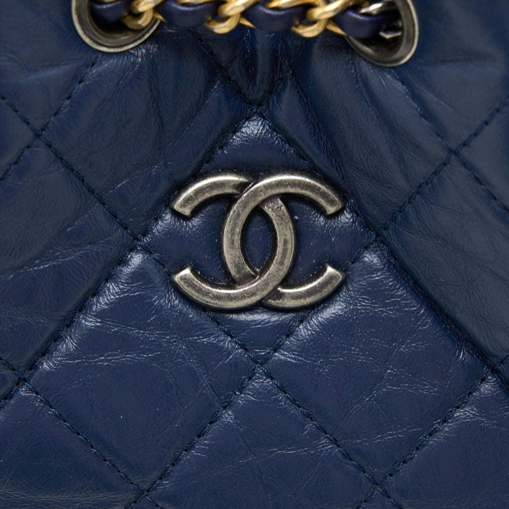 SMALL GABRIELLE BACKPACK CALFSKIN DARK BLUE MULTICOLOUR HARDWARE