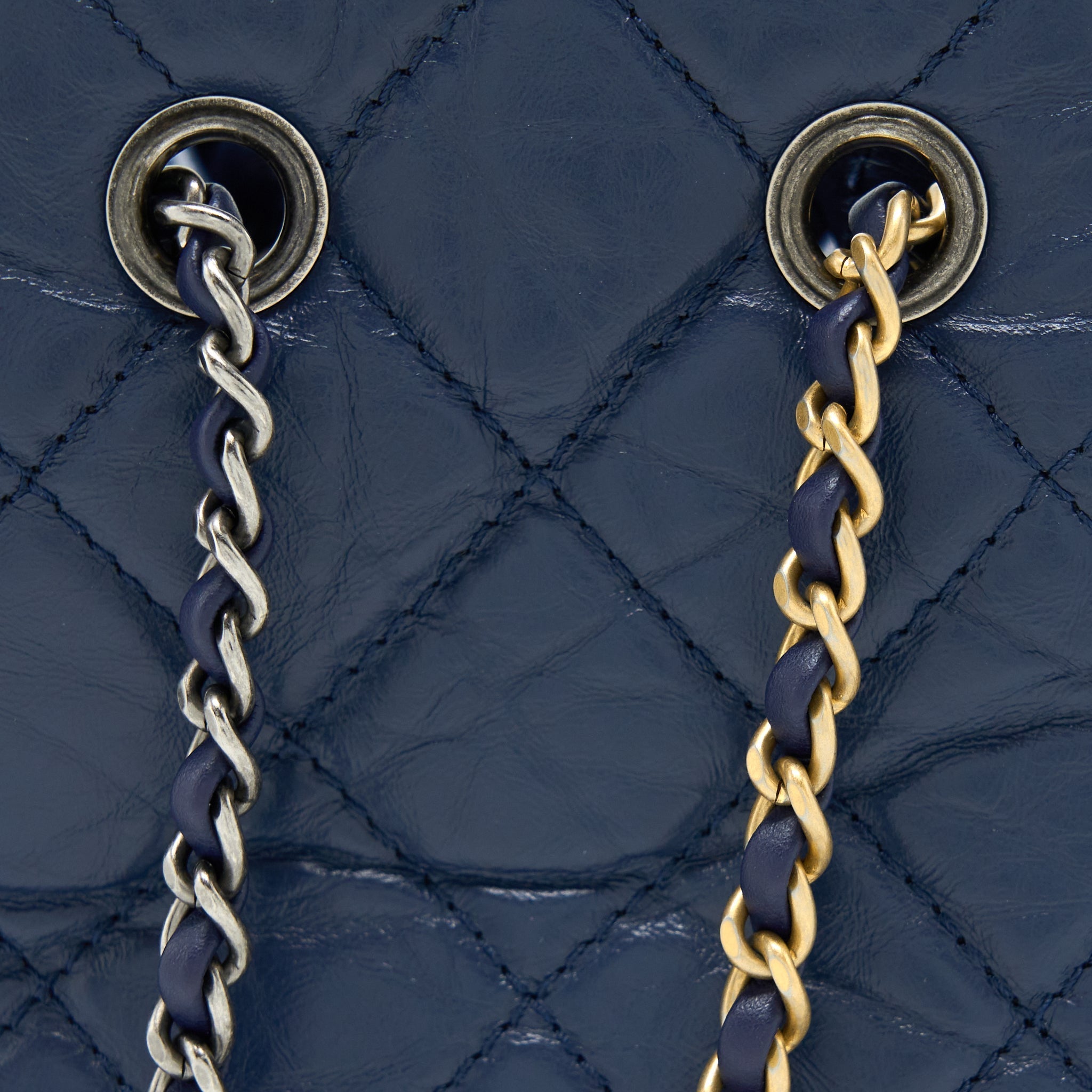 SMALL GABRIELLE BACKPACK CALFSKIN DARK BLUE MULTICOLOUR HARDWARE