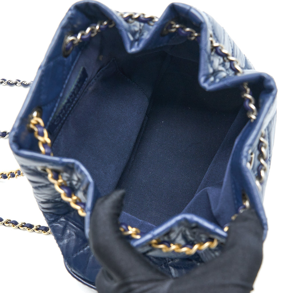 SMALL GABRIELLE BACKPACK CALFSKIN DARK BLUE MULTICOLOUR HARDWARE