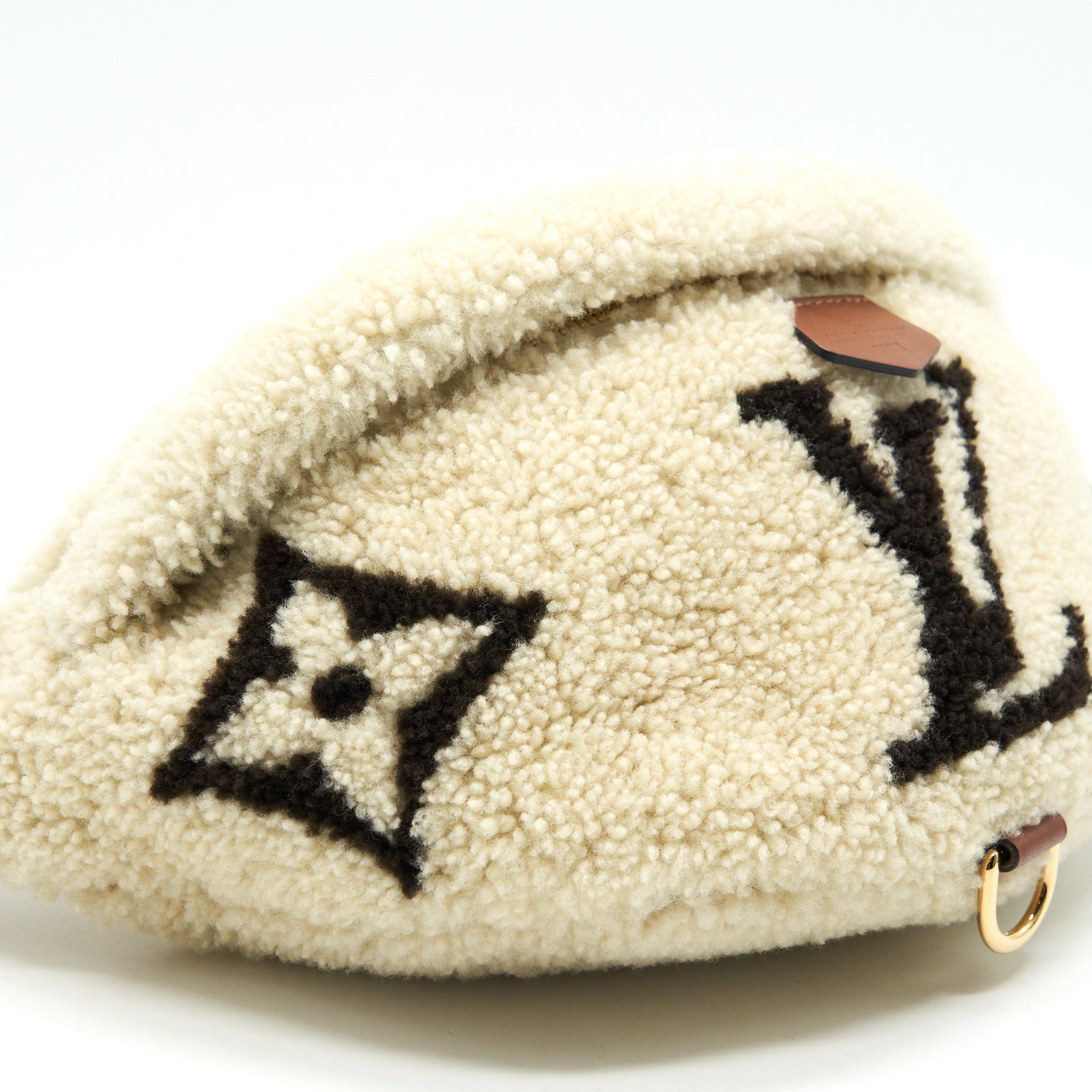 BUMBAG MONOGRAM TEDDY FLEECE BEIGE/BROWN