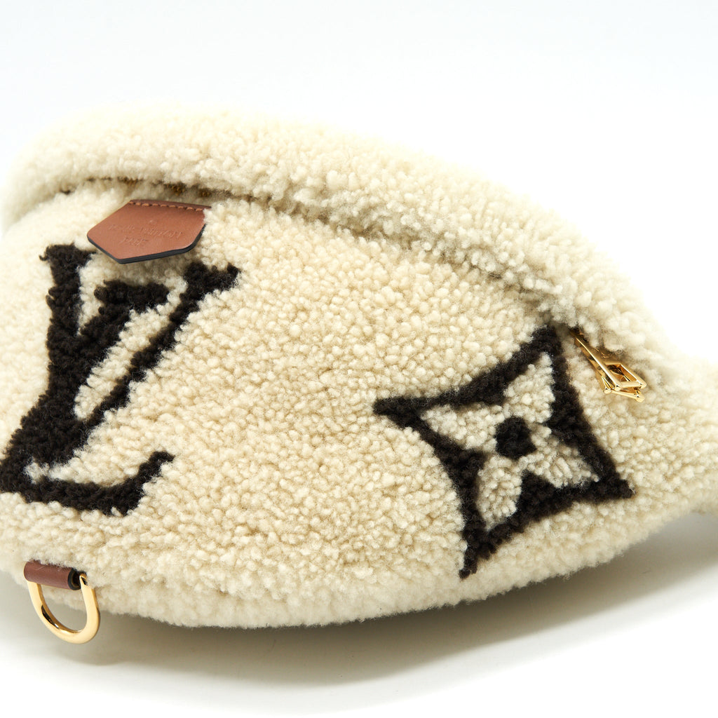 BUMBAG MONOGRAM TEDDY FLEECE BEIGE/BROWN