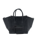 LARGE PHANTOM LUGGAGE BAG CROC-EMBOSSED CALFSKIN BLACK