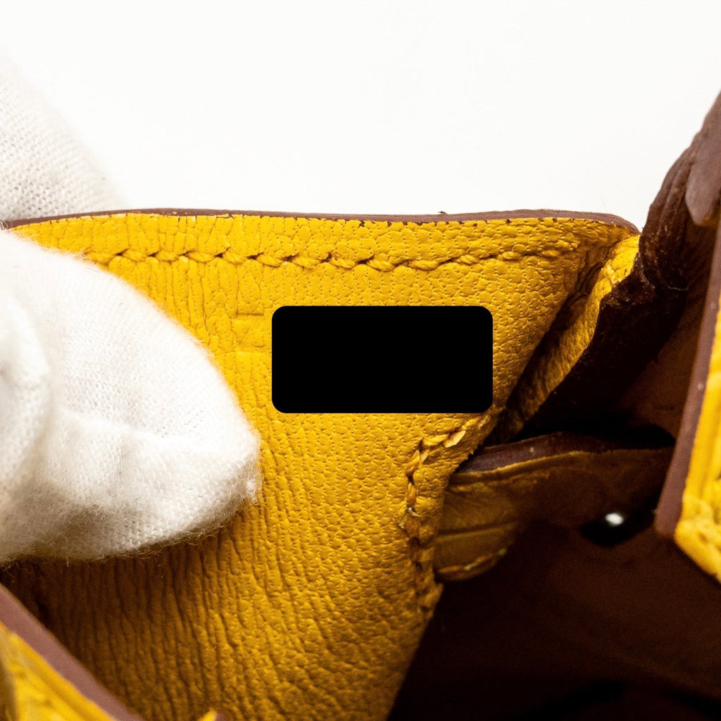 HERMES BIRKIN 25 ALLIGATOR MISSISSIPPIENSIS MAT 9D JAUNE AMBRE SHW