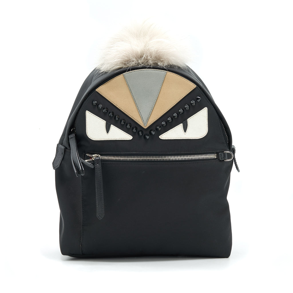 MONSTER BACKPACK IN BLACK WITH FUR