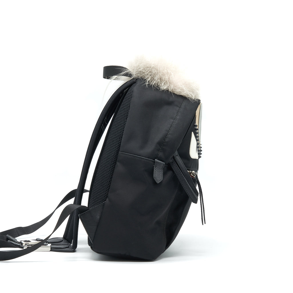 MONSTER BACKPACK IN BLACK WITH FUR