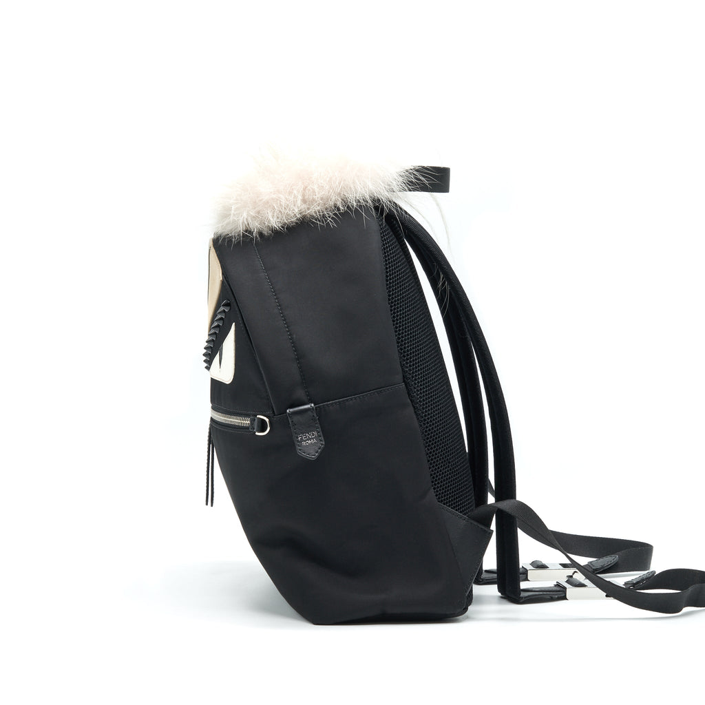 MONSTER BACKPACK IN BLACK WITH FUR
