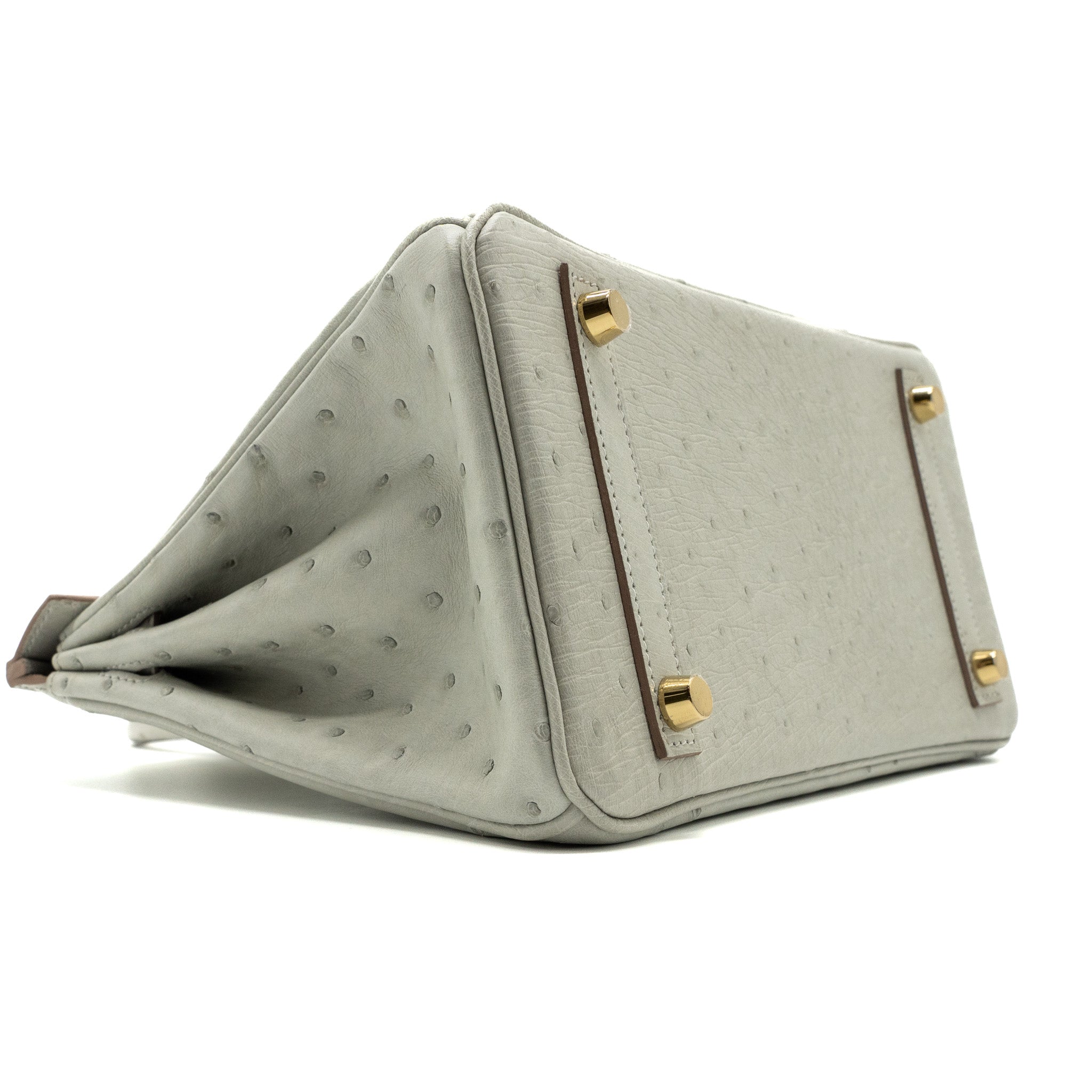 HERMES BIRKIN 25 OSTRICH GRIS PERLE GHW