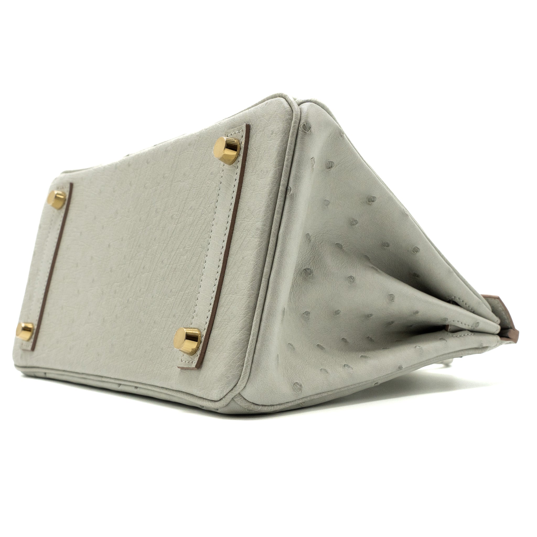 HERMES BIRKIN 25 OSTRICH GRIS PERLE GHW