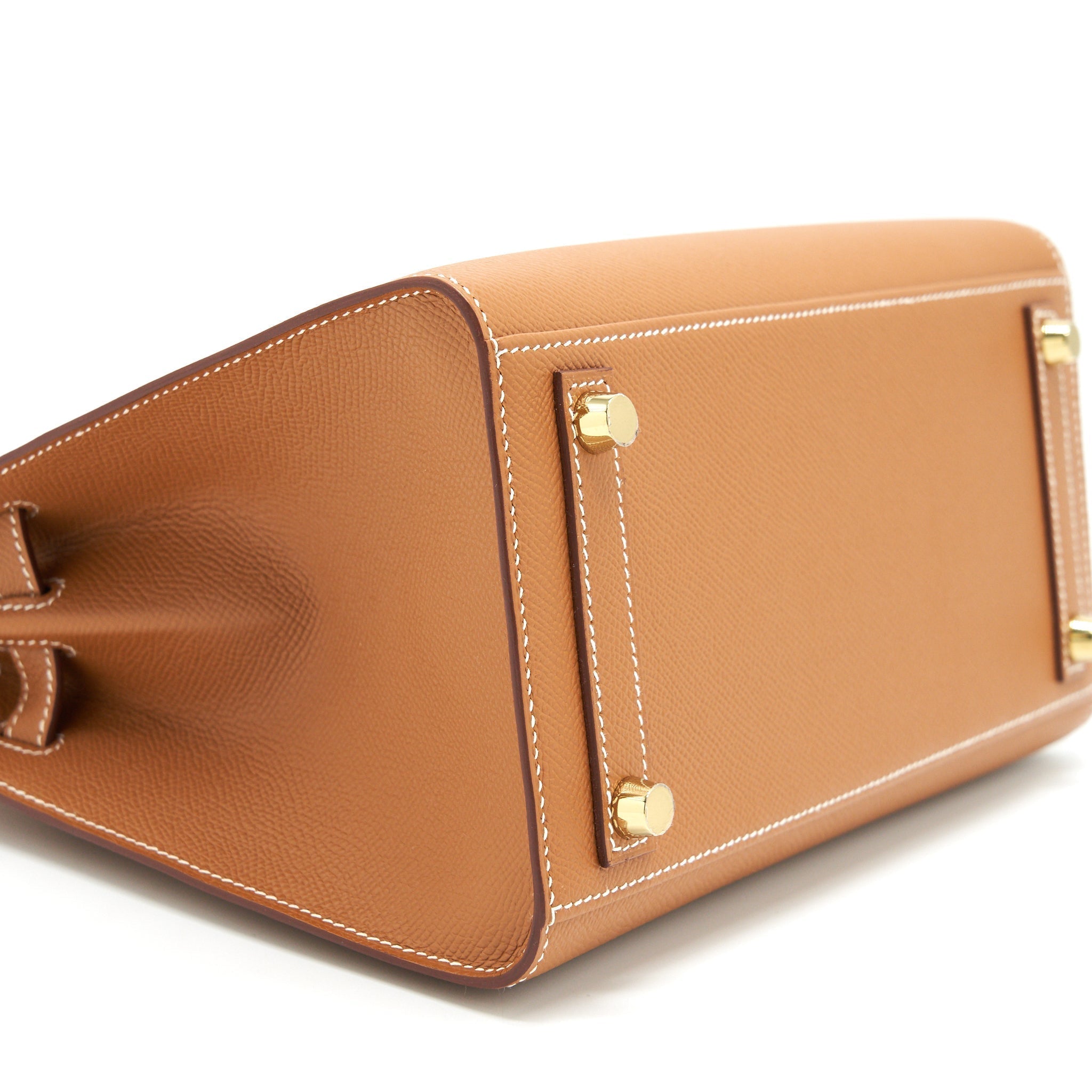 HERMES BIRKIN 25 SELLIER GOLD WITH GHW EPSOM LEATHER