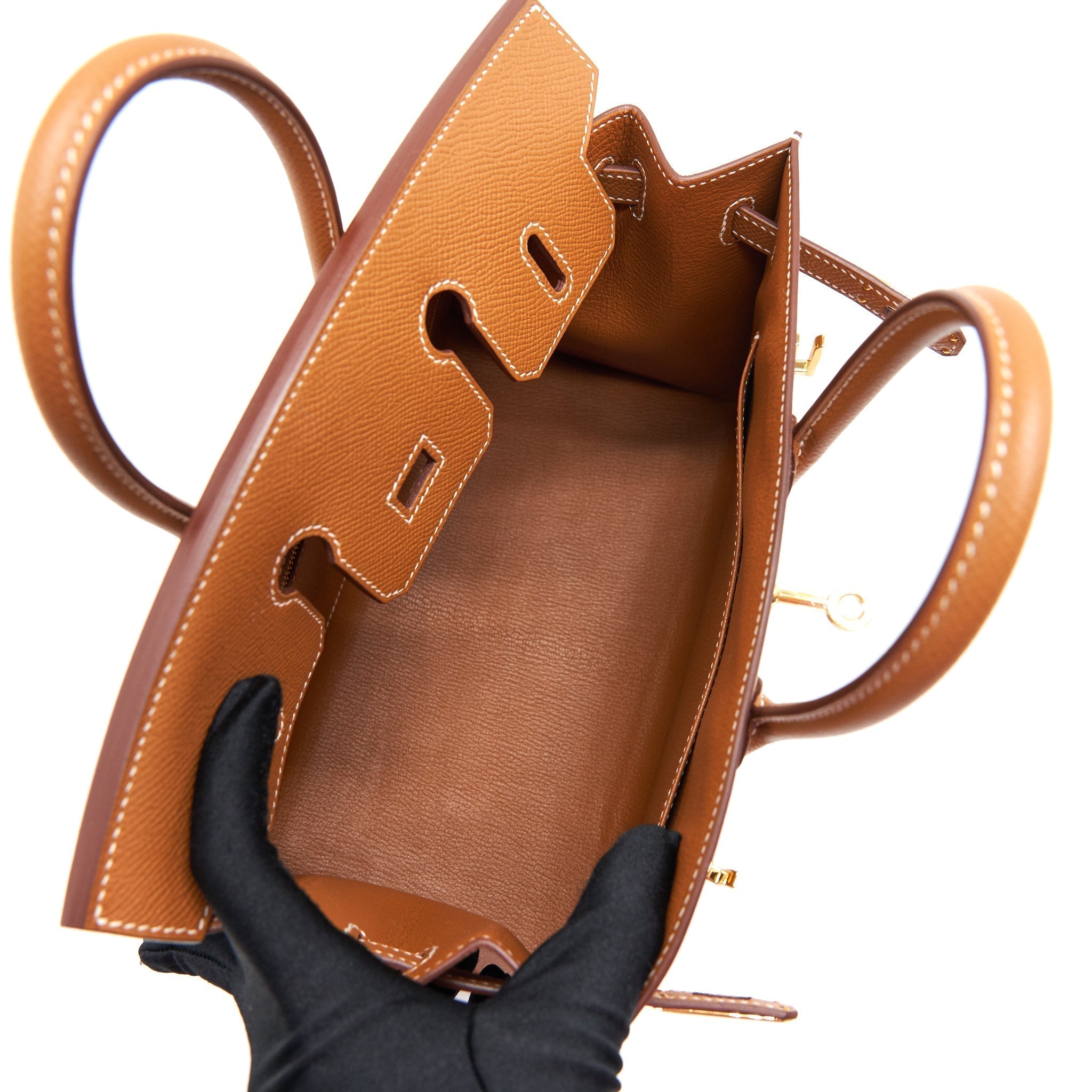 HERMES BIRKIN 25 SELLIER GOLD WITH GHW EPSOM LEATHER