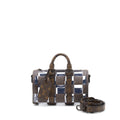 KEEPALL BANBOULIERE 25 MONOGRAM CHESS MONOGRAM CANVAS/TRANSPARENT PVC BROWN HARDWARE