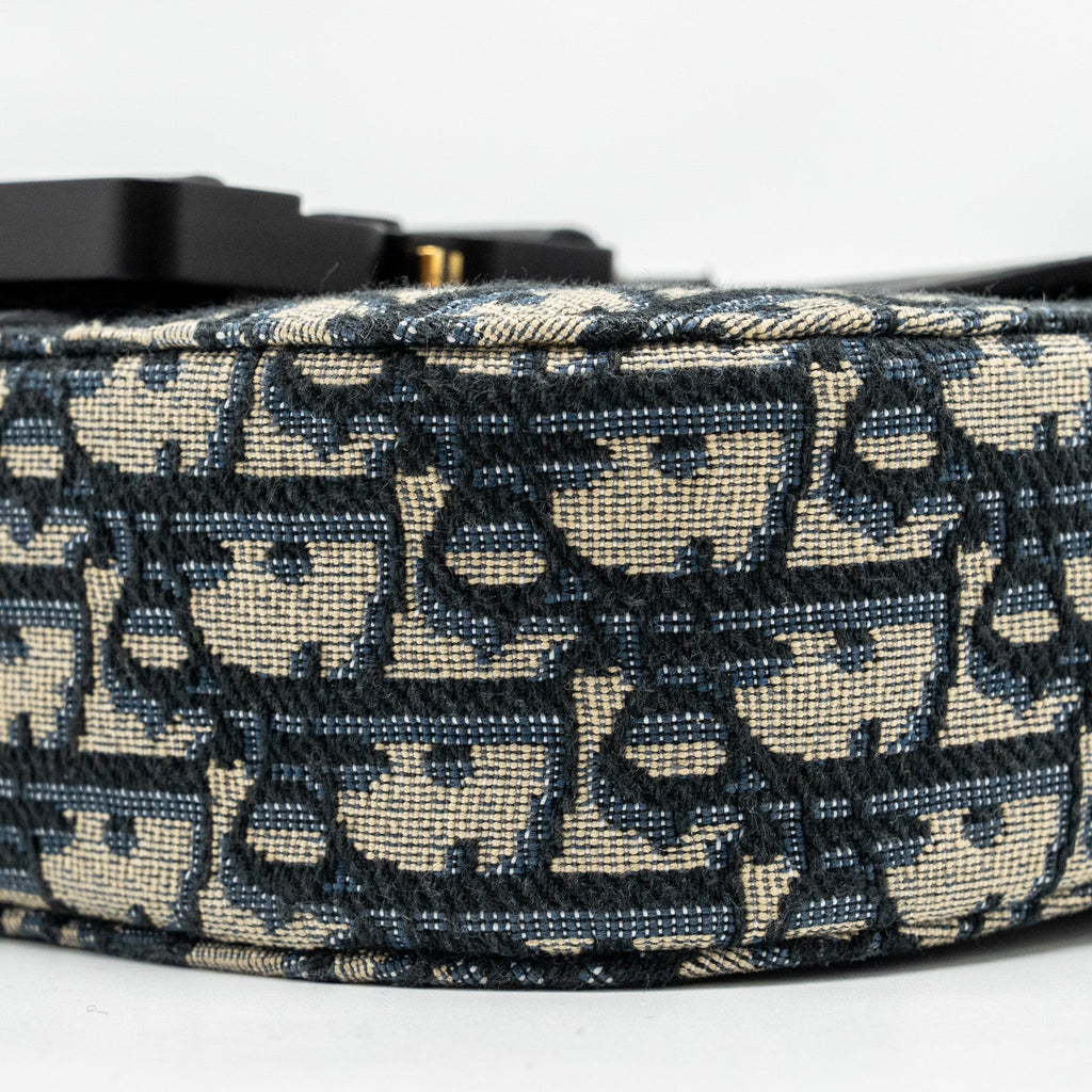 HOMME MINI SADDLE MESSENGER BAG WITH FLAP OBLIQUE JACQUARD/GRAINED CALFSKIN MULTICOLOUR HARDWARE