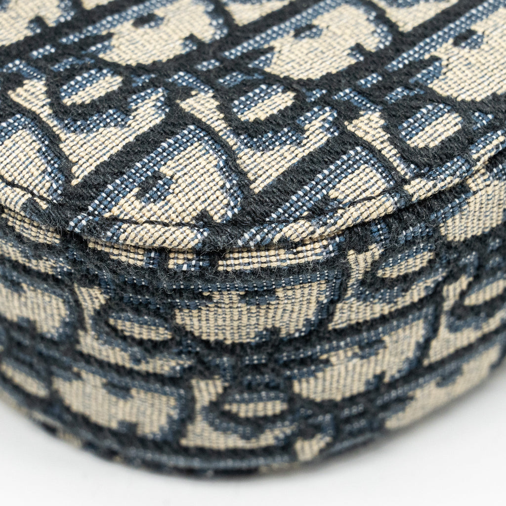 HOMME MINI SADDLE MESSENGER BAG WITH FLAP OBLIQUE JACQUARD/GRAINED CALFSKIN MULTICOLOUR HARDWARE