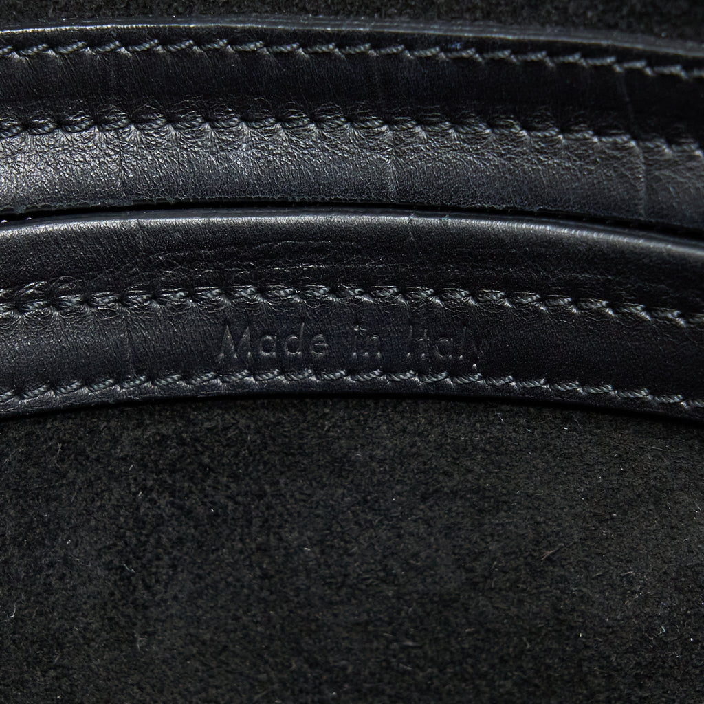 LARGE PHANTOM LUGGAGE BAG CROC-EMBOSSED CALFSKIN BLACK