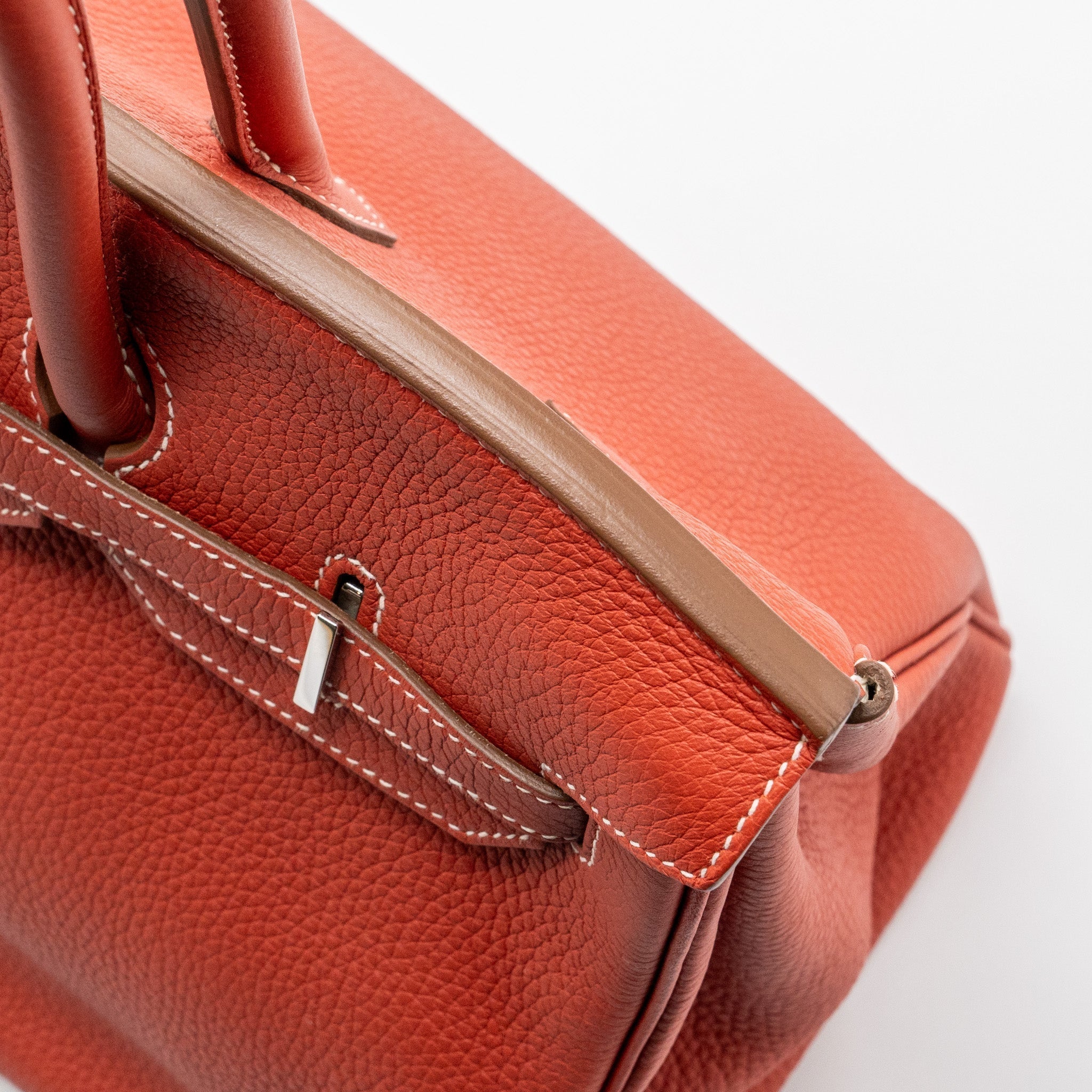 HERMES BIRKIN 35 TOGO SANGUINE / BLANC SHW