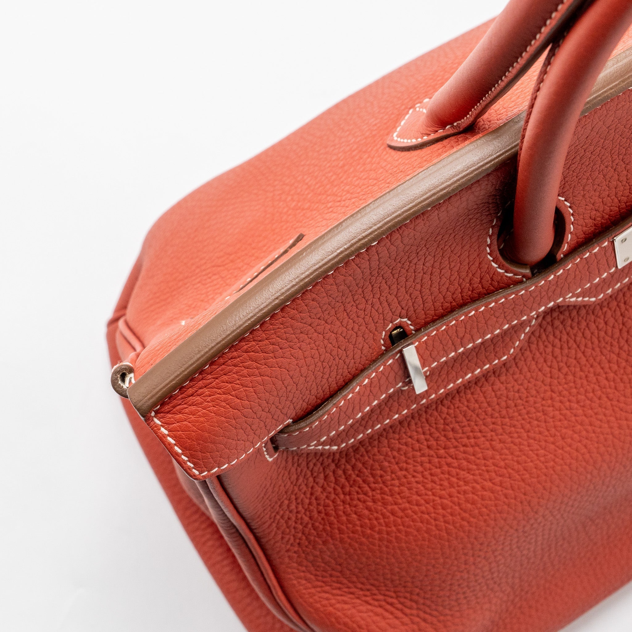 HERMES BIRKIN 35 TOGO SANGUINE / BLANC SHW