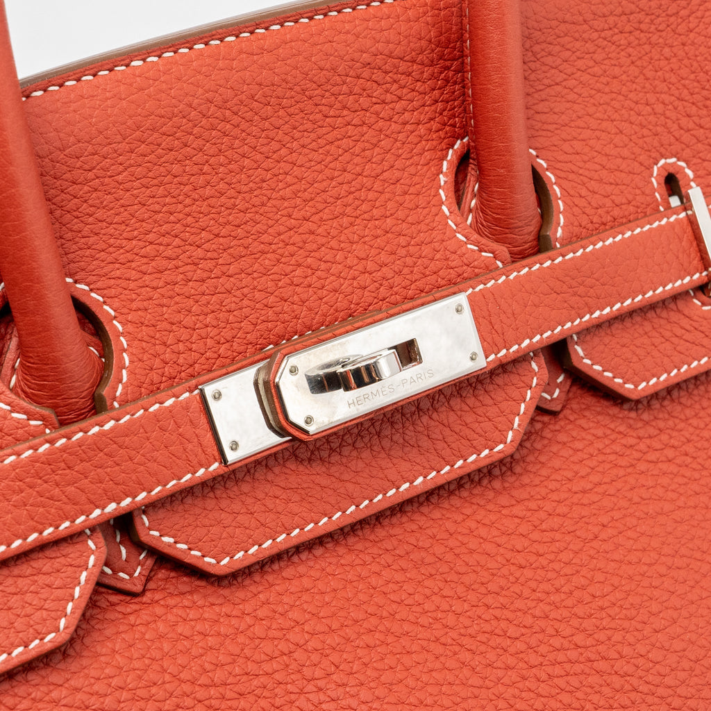 HERMES BIRKIN 35 TOGO SANGUINE / BLANC SHW