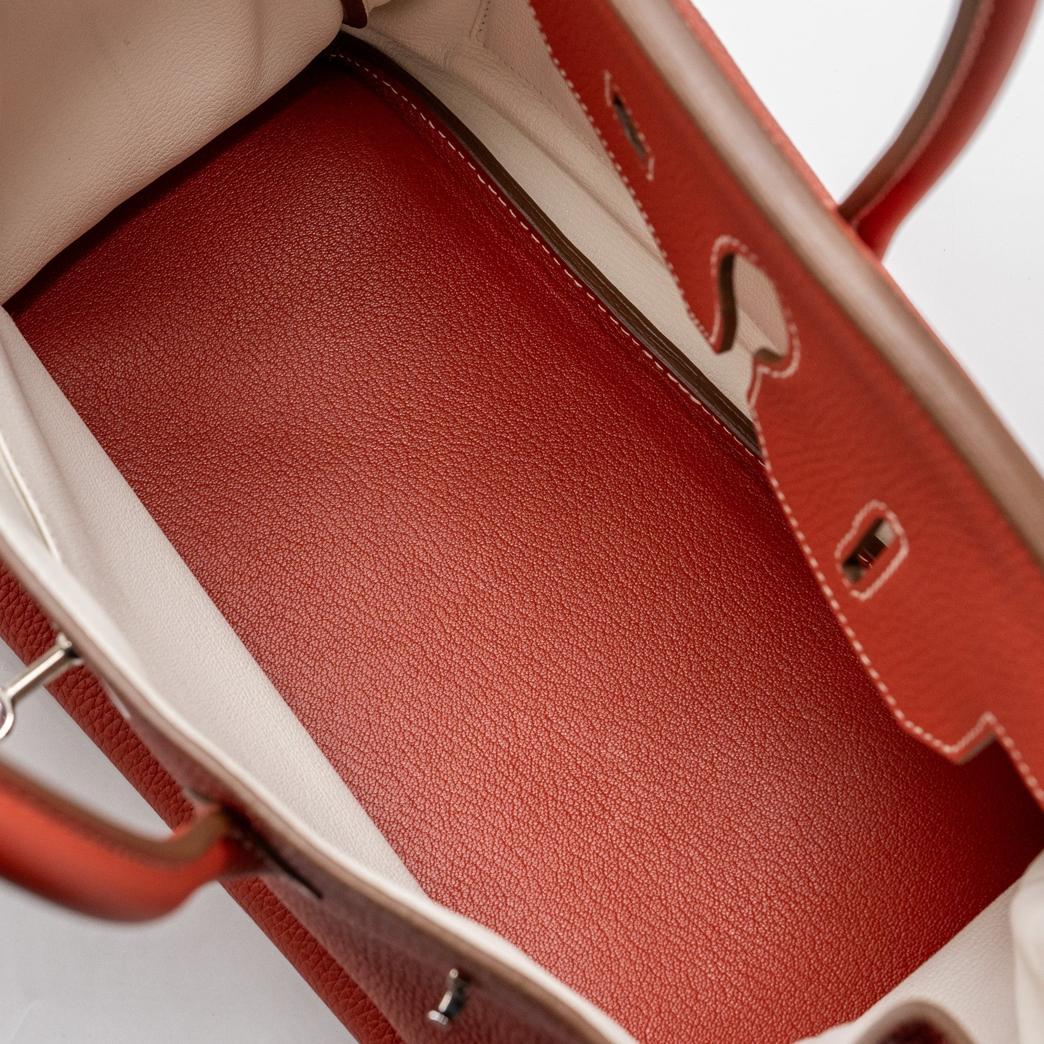 HERMES BIRKIN 35 TOGO SANGUINE / BLANC SHW