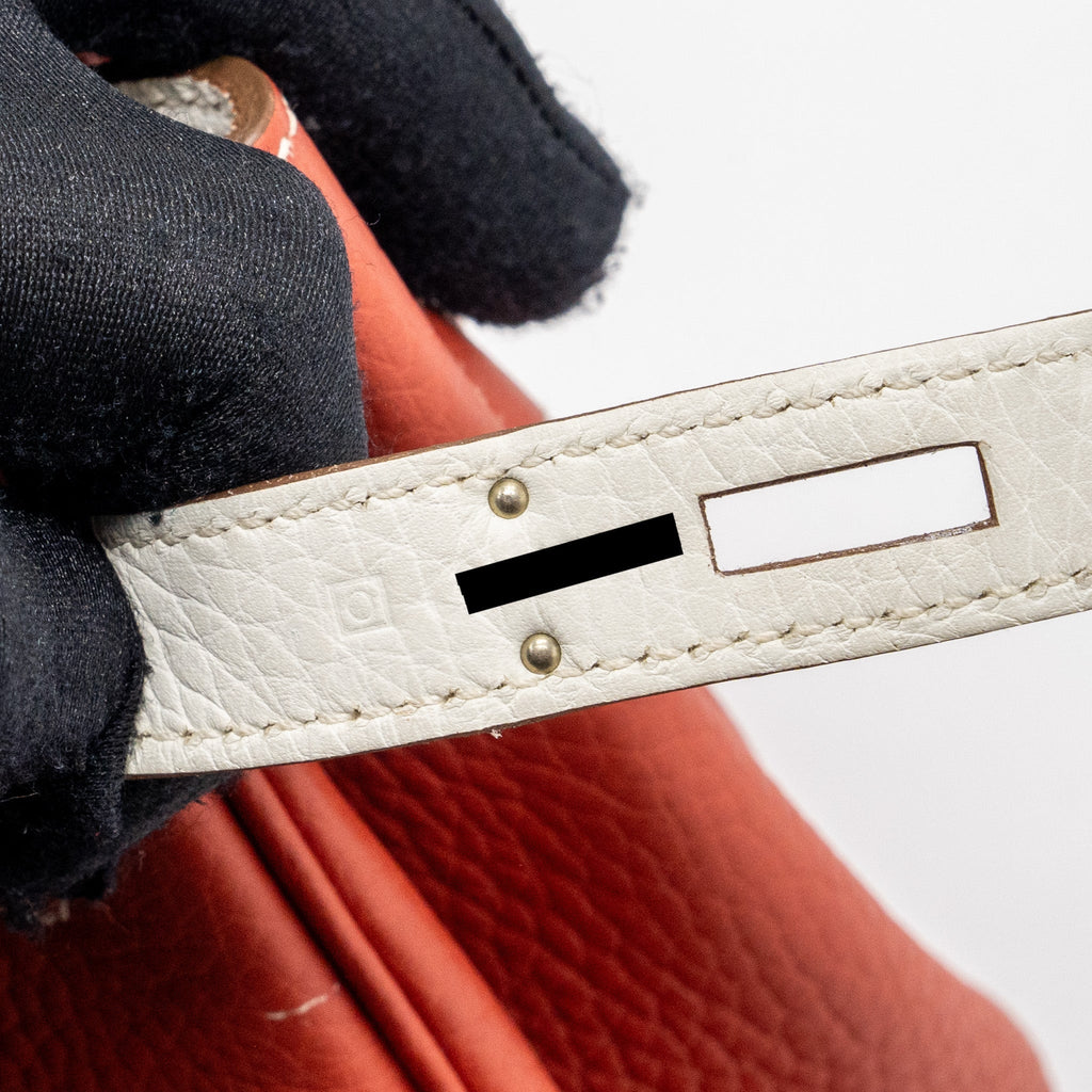 HERMES BIRKIN 35 TOGO SANGUINE / BLANC SHW