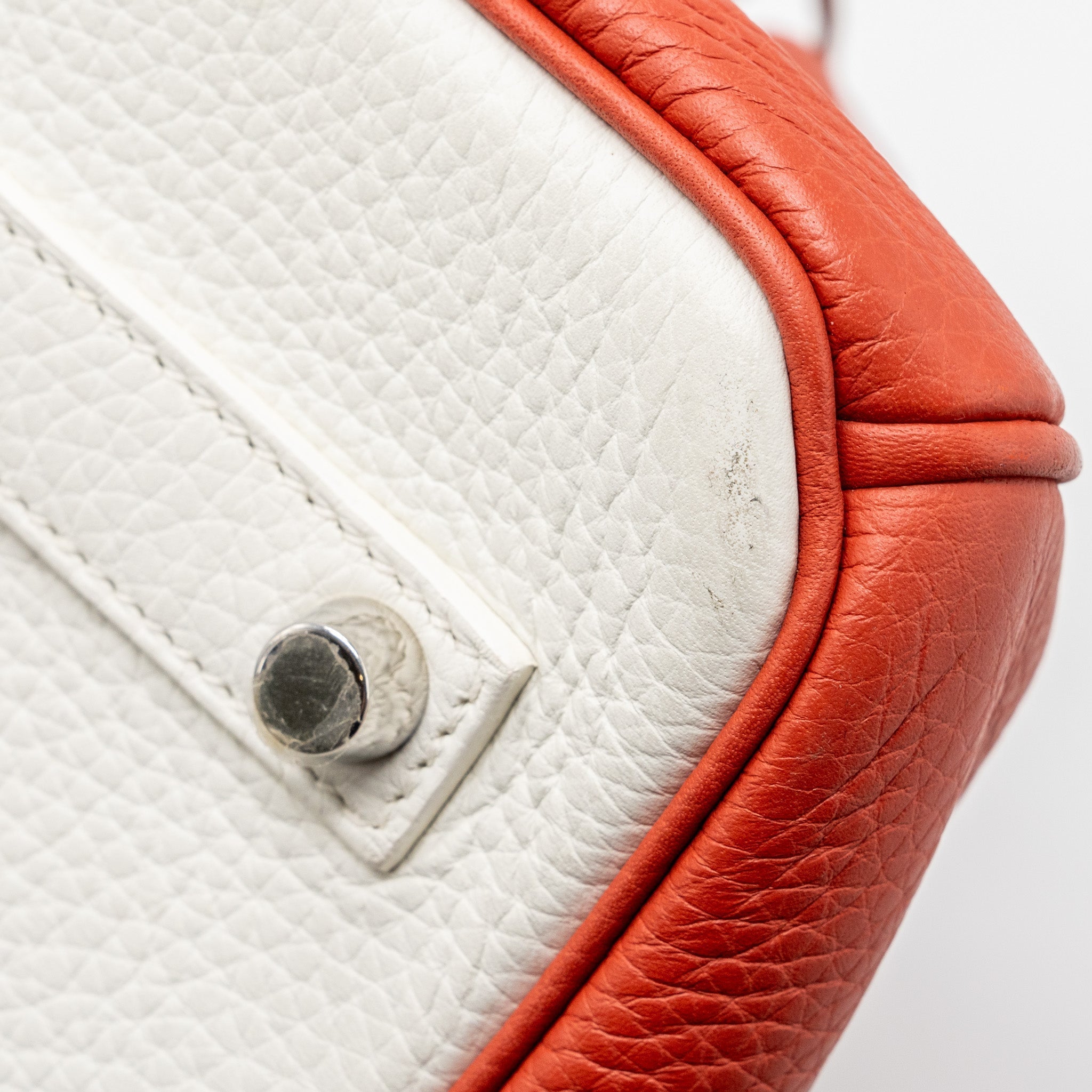 HERMES BIRKIN 35 TOGO SANGUINE / BLANC SHW