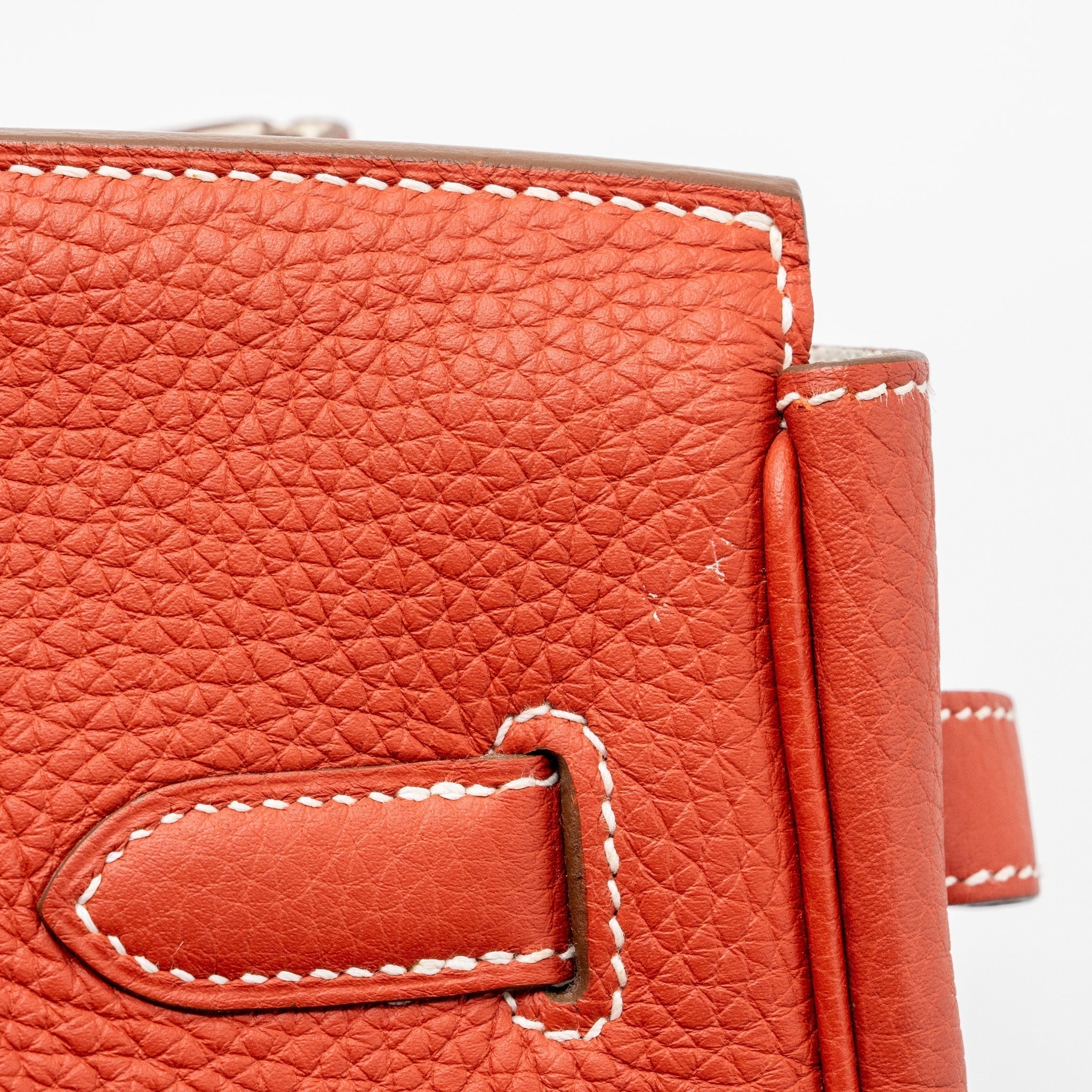HERMES BIRKIN 35 TOGO SANGUINE / BLANC SHW