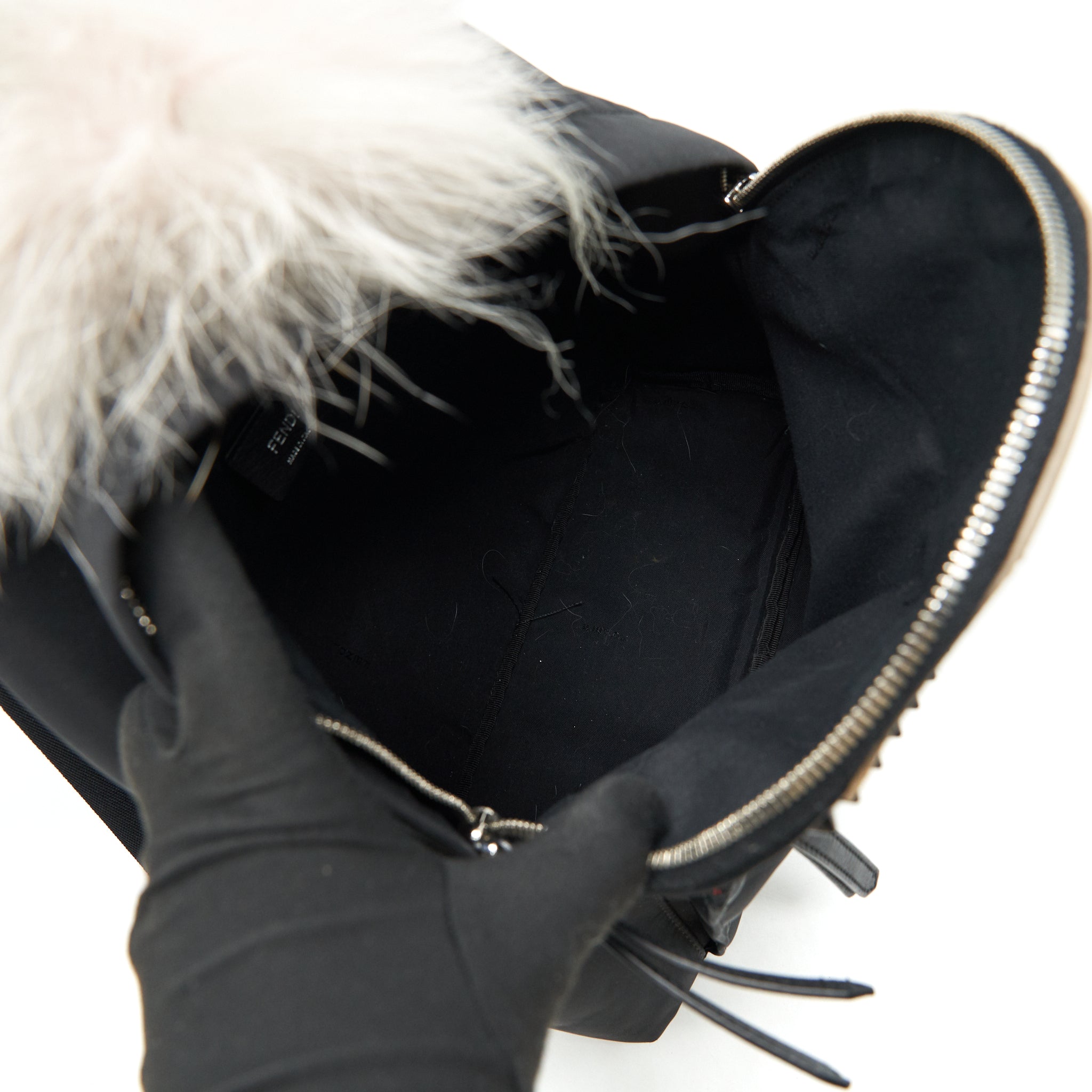 MONSTER BACKPACK IN BLACK WITH FUR