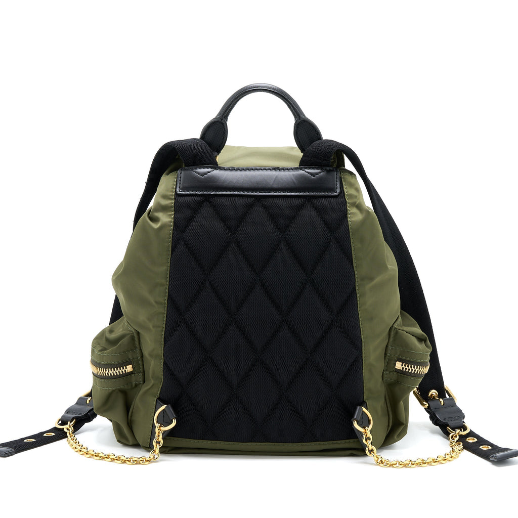 MEDIUM RUCKSACK BACKPACK NYLON OLIVE GREEN GHW