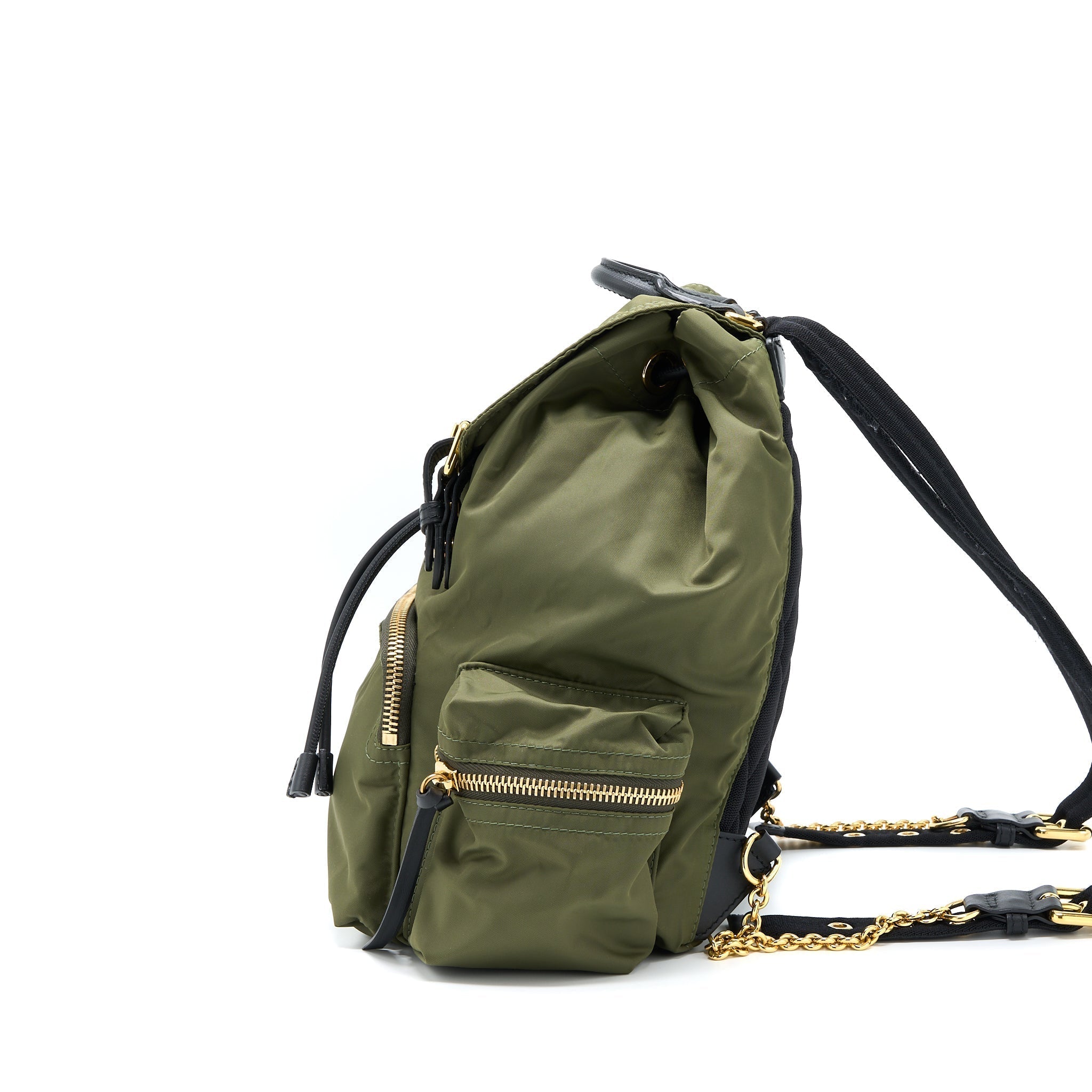 MEDIUM RUCKSACK BACKPACK NYLON OLIVE GREEN GHW