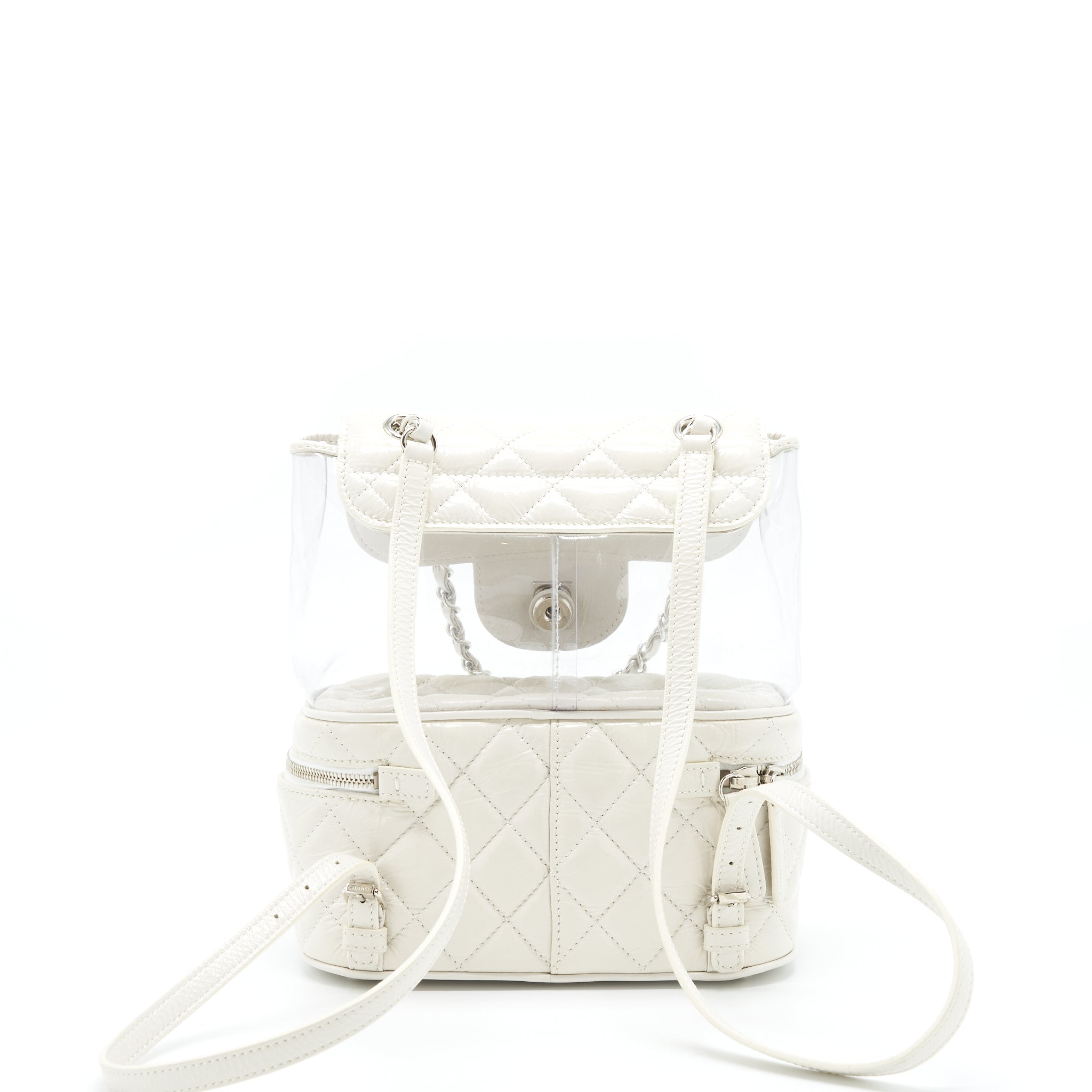 PVC AQUARIUM BACKPACK AGED CALFSKIN WHITE SHW