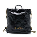 22 BACKPACK SHINY CALFSKIN BLACK BRUSHED GHW (MICROCHIP)
