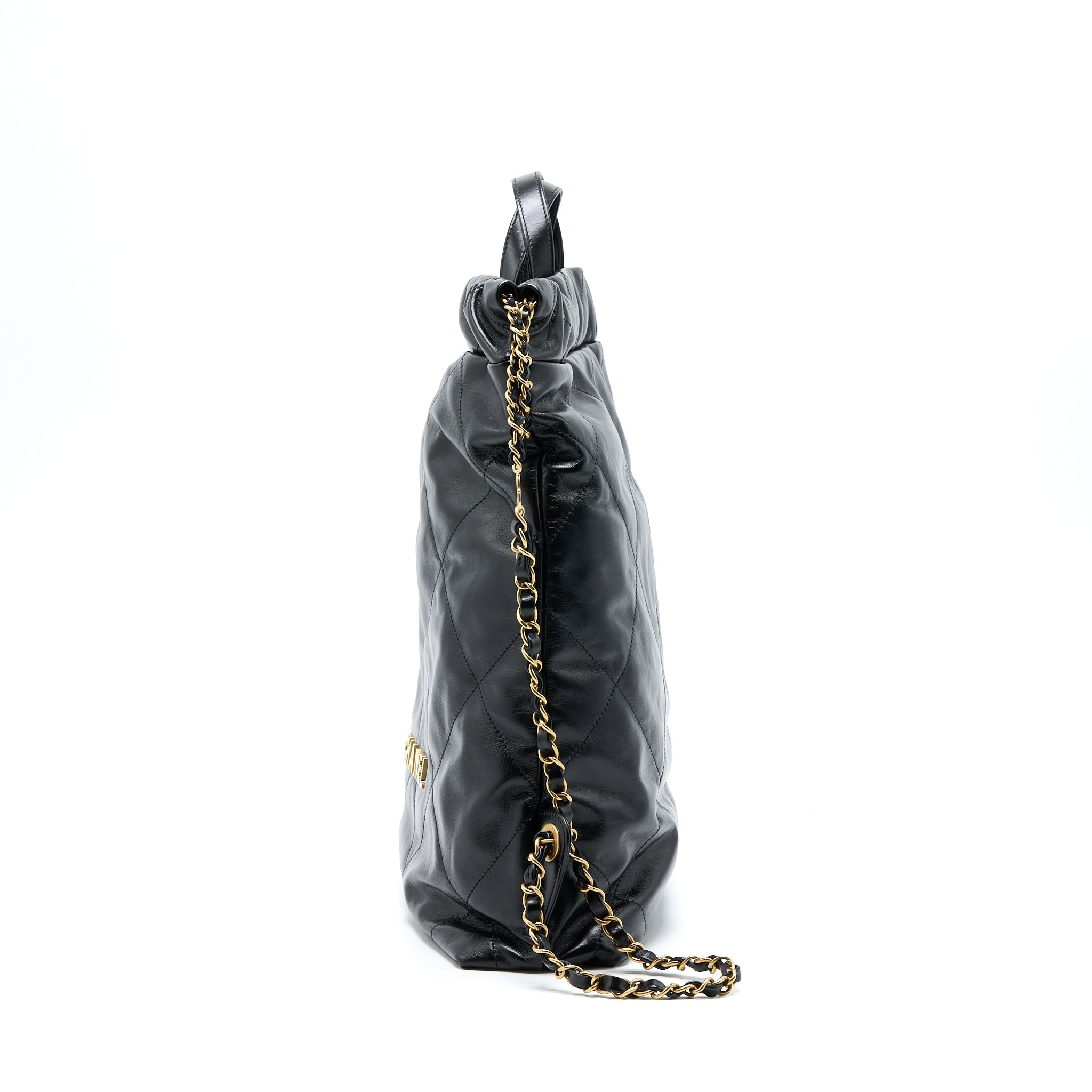 22 BACKPACK SHINY CALFSKIN BLACK BRUSHED GHW (MICROCHIP)