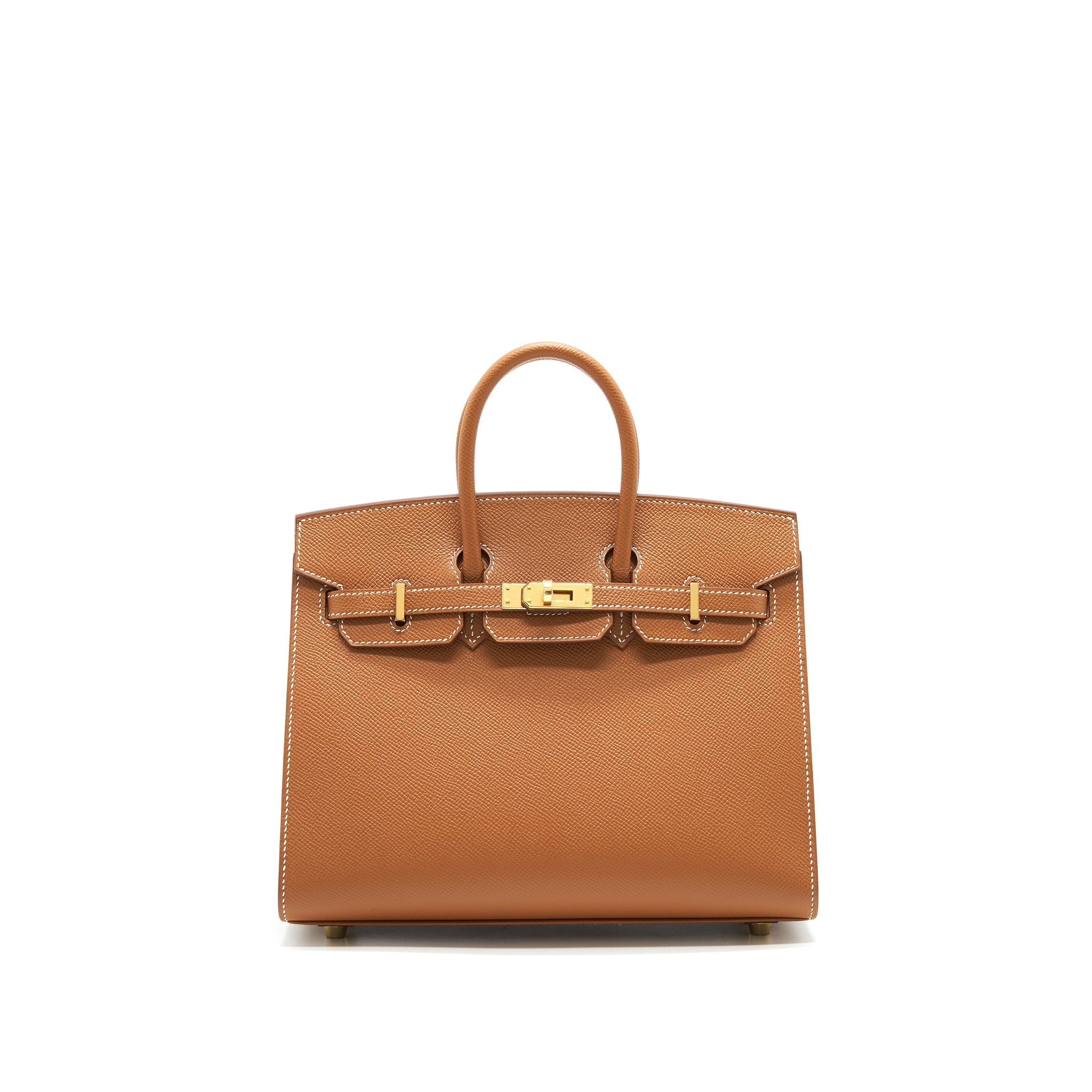 HERMES BIRKIN 25 SELLIER GOLD WITH GHW EPSOM LEATHER