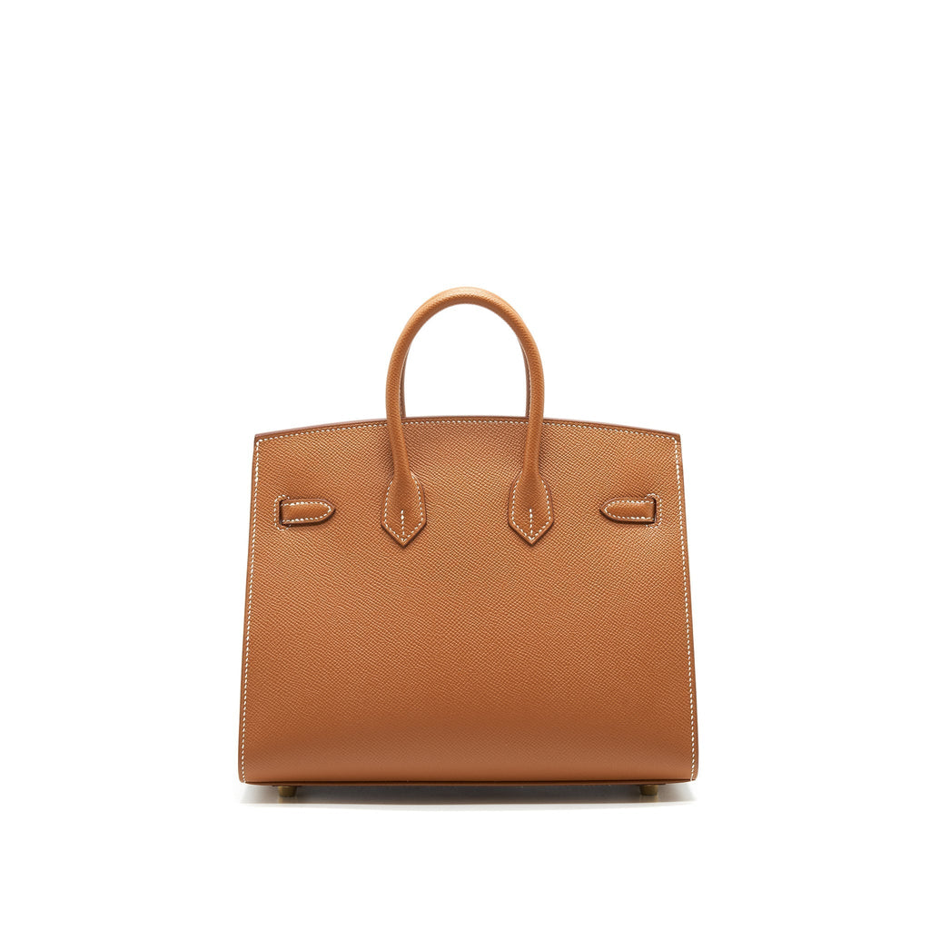 HERMES BIRKIN 25 SELLIER GOLD WITH GHW EPSOM LEATHER