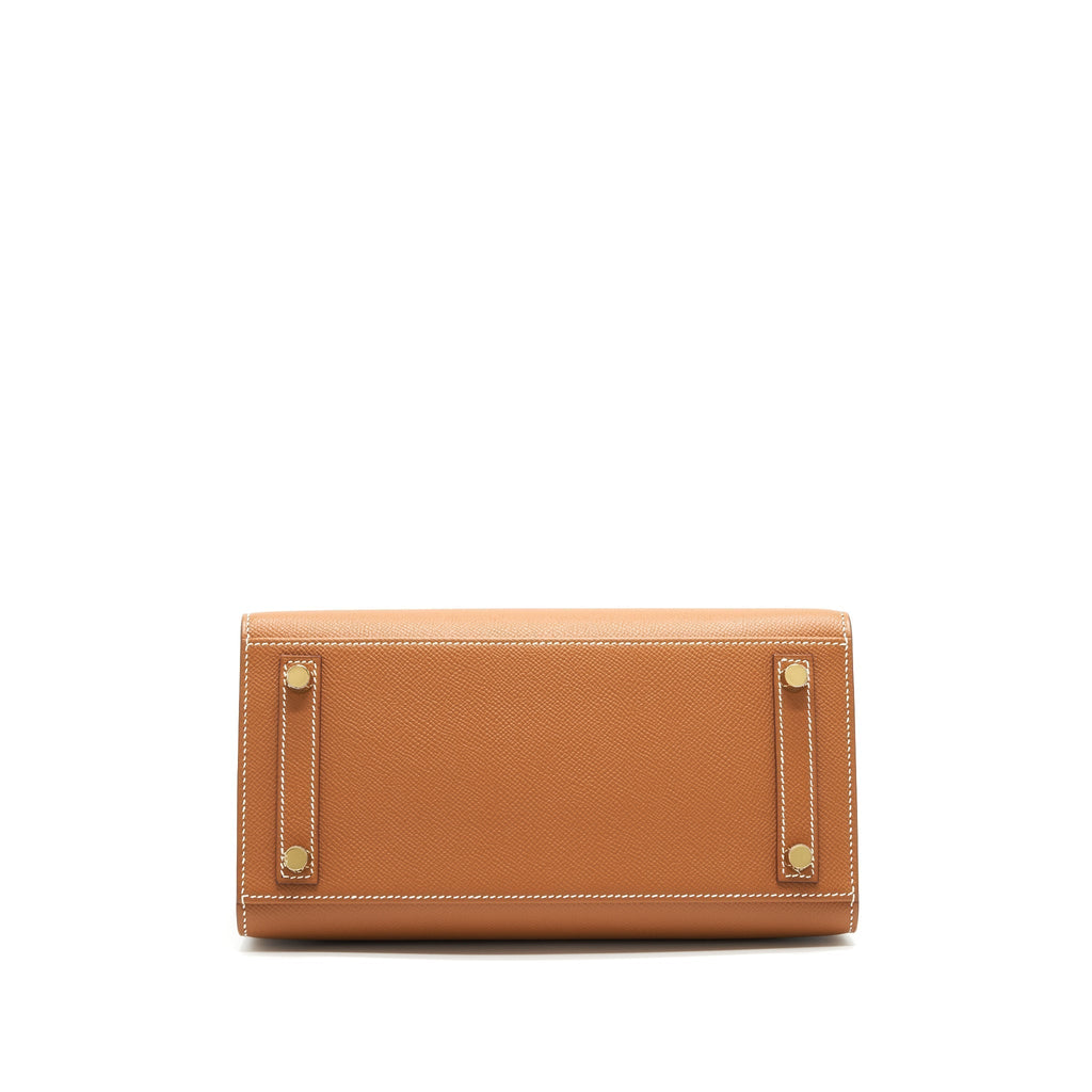 HERMES BIRKIN 25 SELLIER GOLD WITH GHW EPSOM LEATHER