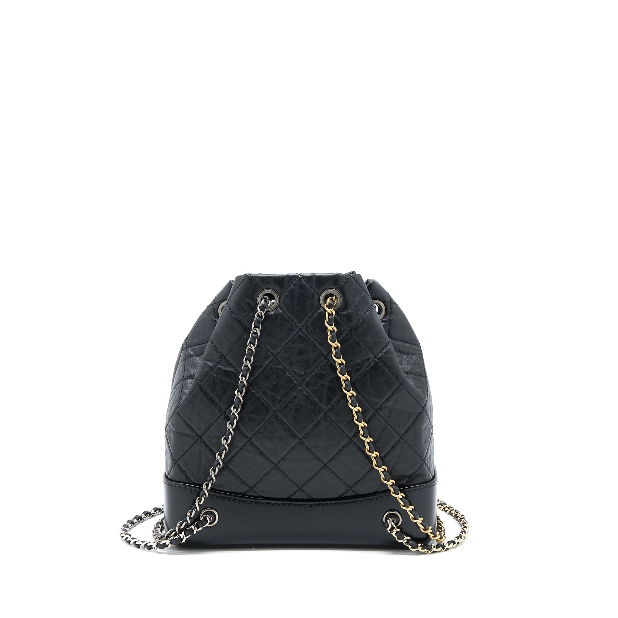 SMALL GABRIELLE BACKPACK AGED CALFSKIN BLACK MULTICOLOR HARDWARE (MICROCHIP)