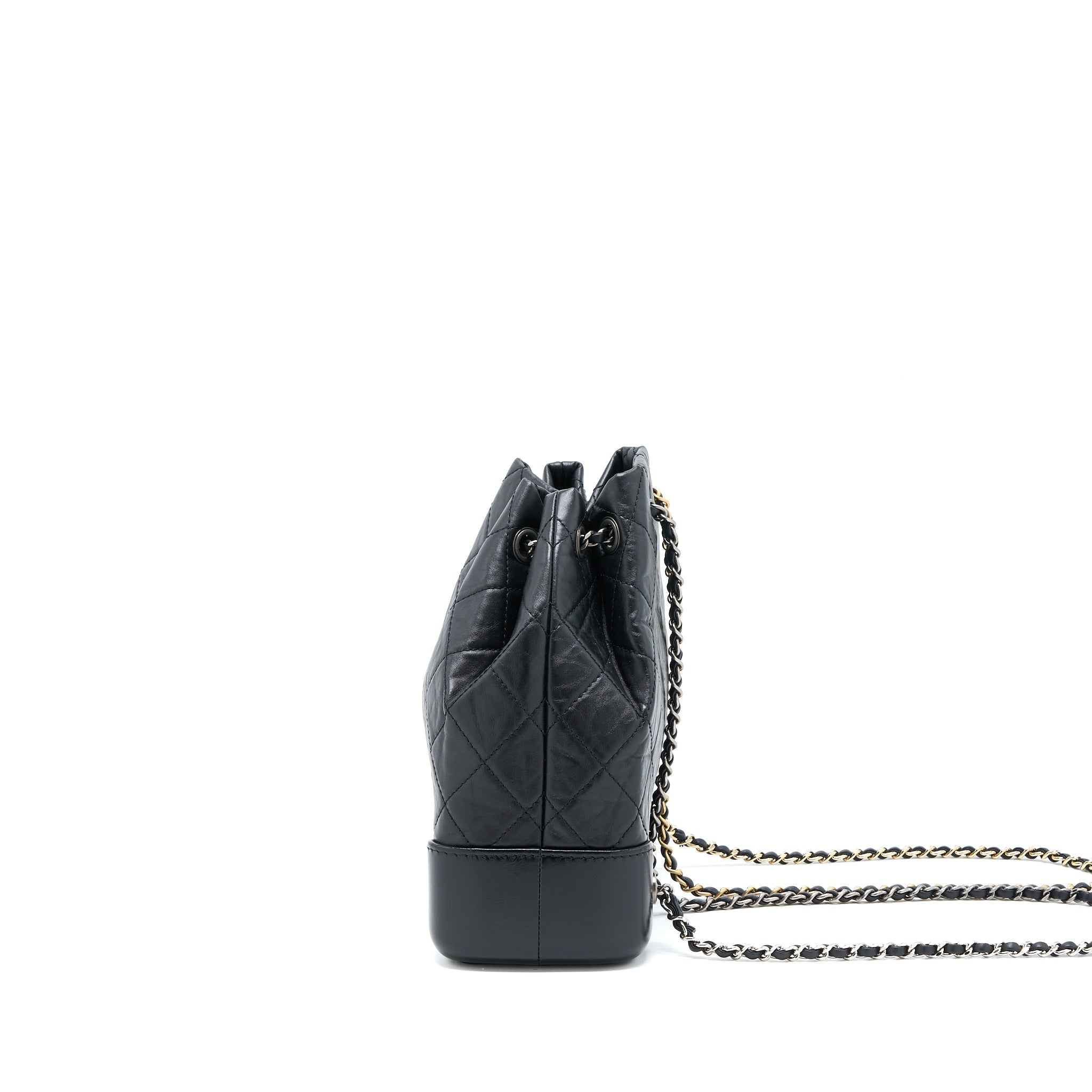 SMALL GABRIELLE BACKPACK AGED CALFSKIN BLACK MULTICOLOR HARDWARE (MICROCHIP)