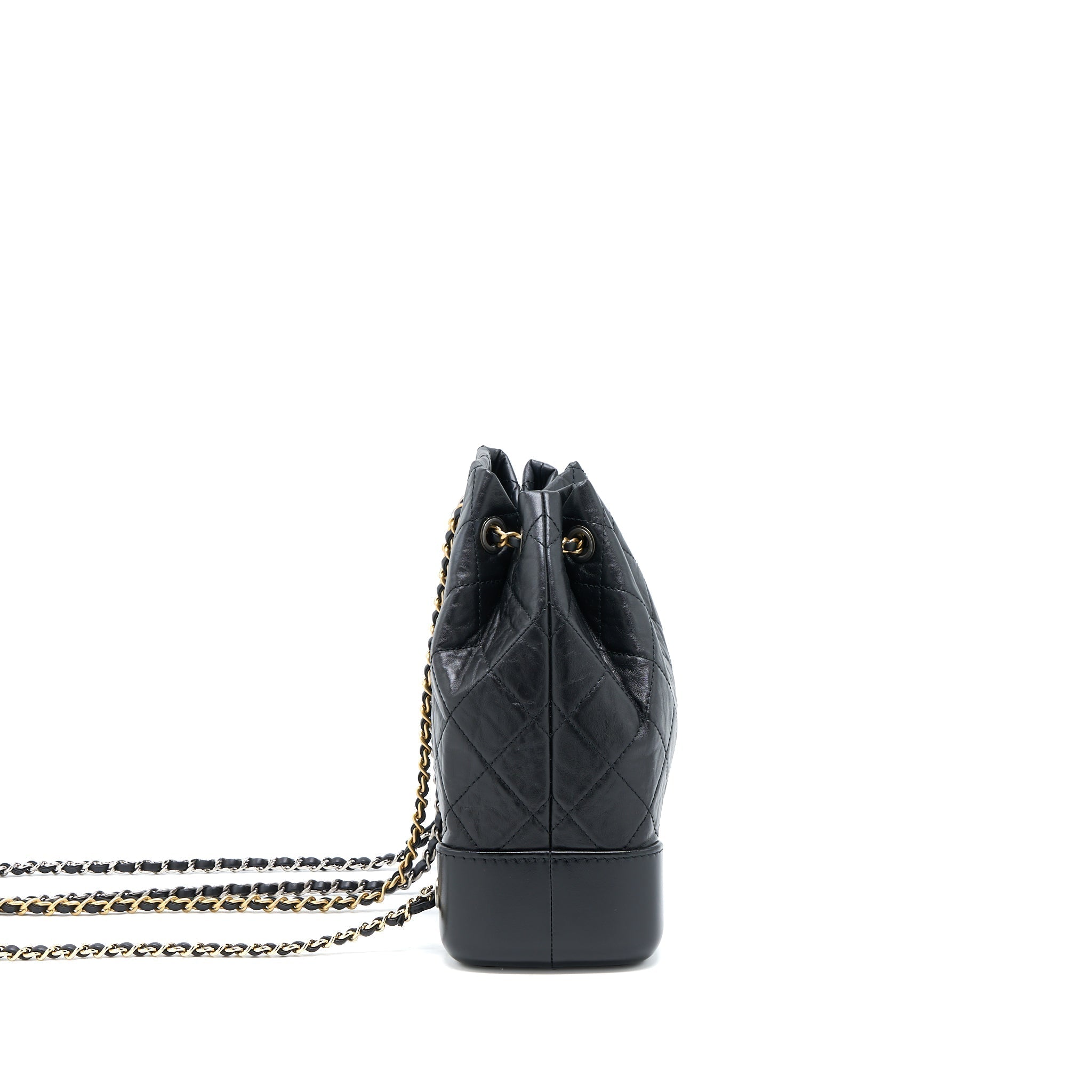 SMALL GABRIELLE BACKPACK AGED CALFSKIN BLACK MULTICOLOR HARDWARE (MICROCHIP)