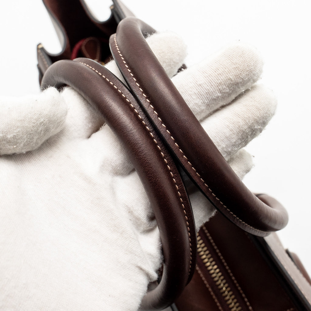 MICRO LUGGAGE BAG CALFSKIN BURGUNDY GHW