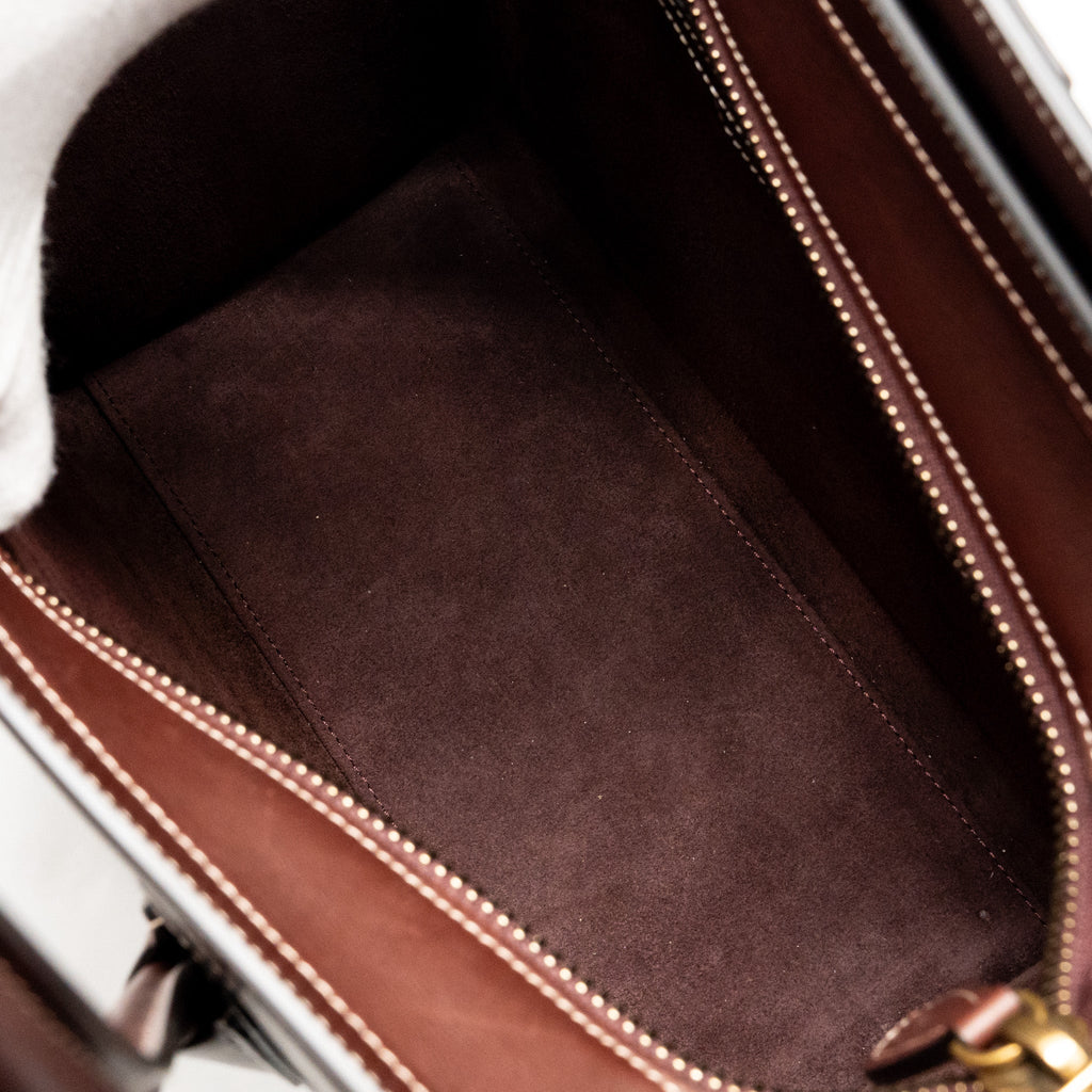 MICRO LUGGAGE BAG CALFSKIN BURGUNDY GHW
