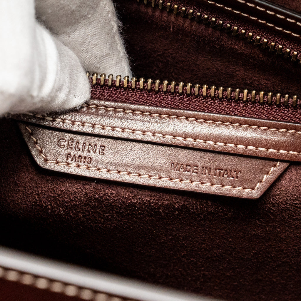 MICRO LUGGAGE BAG CALFSKIN BURGUNDY GHW