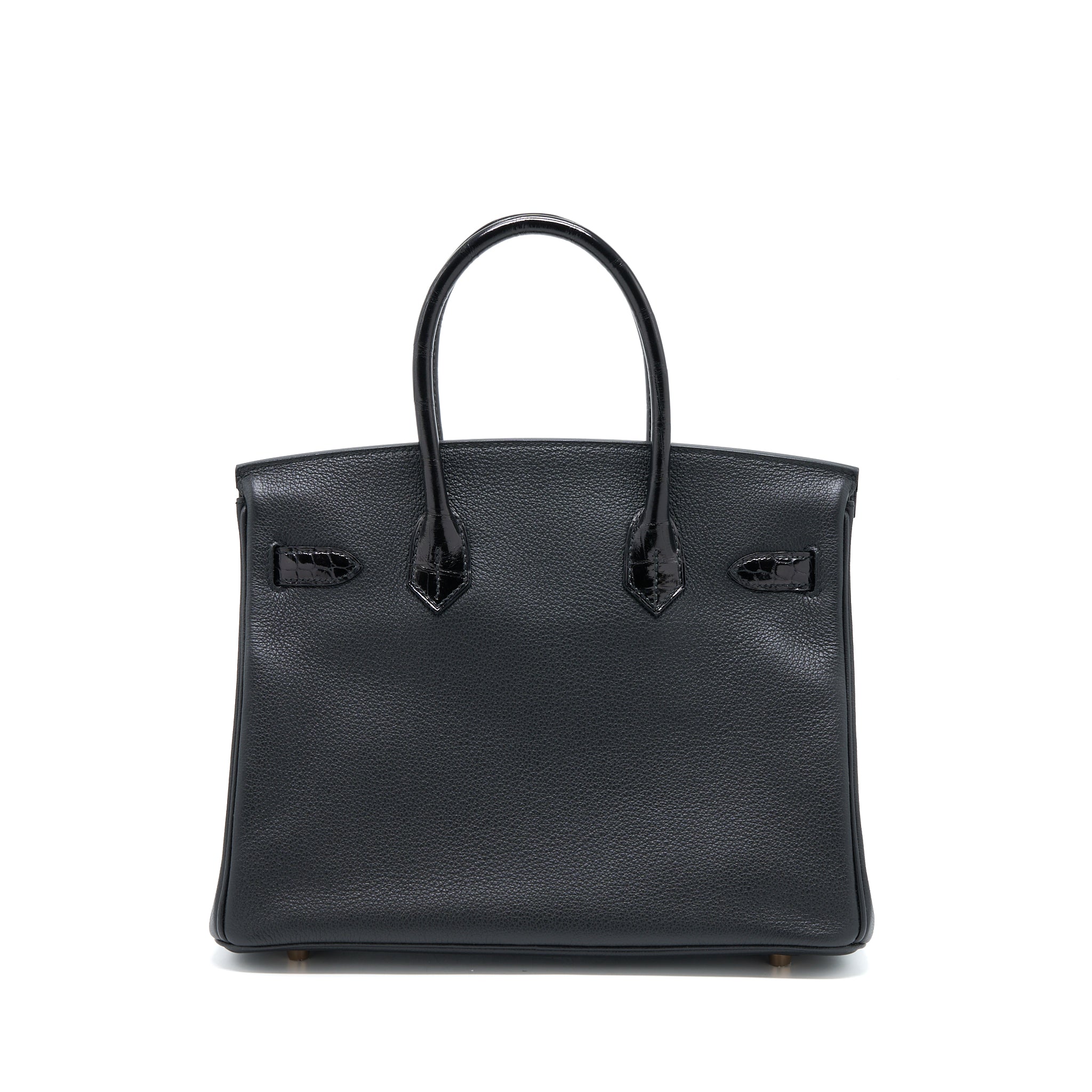 HERMES BIRKIN 30 SHINY TOUCH CROCODILE NILOTICUS/TAIRULLON NOVILLO BLACK RGHW