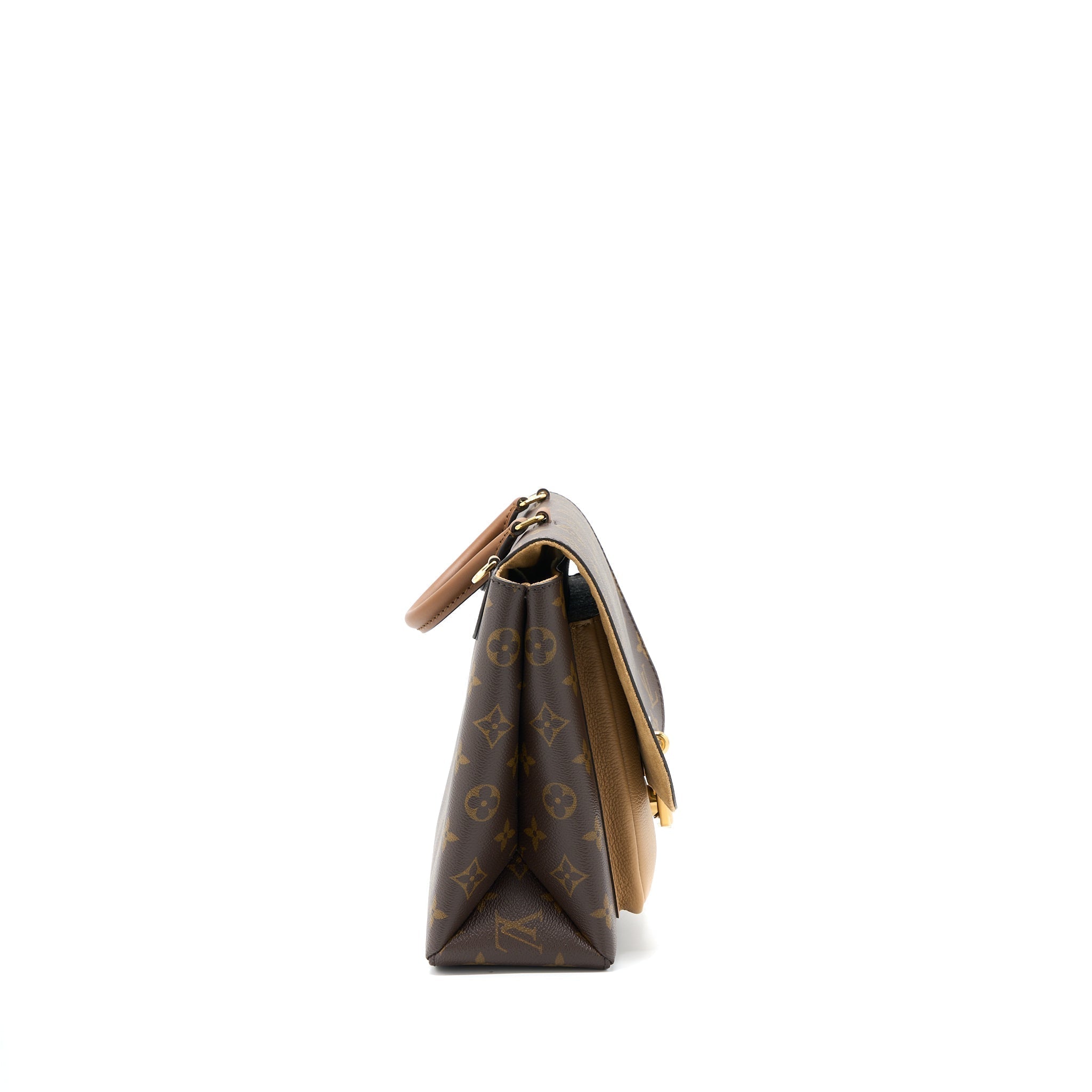 MARIGNAN TOP HANDLE MESSENGER BAG MONOGRAM CANVAS BROWN GHW
