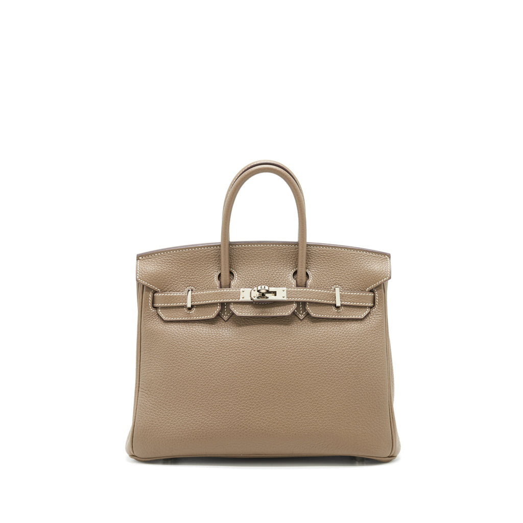 HERMES BIRKIN 25 TOGO ETOUPE WITH SHW