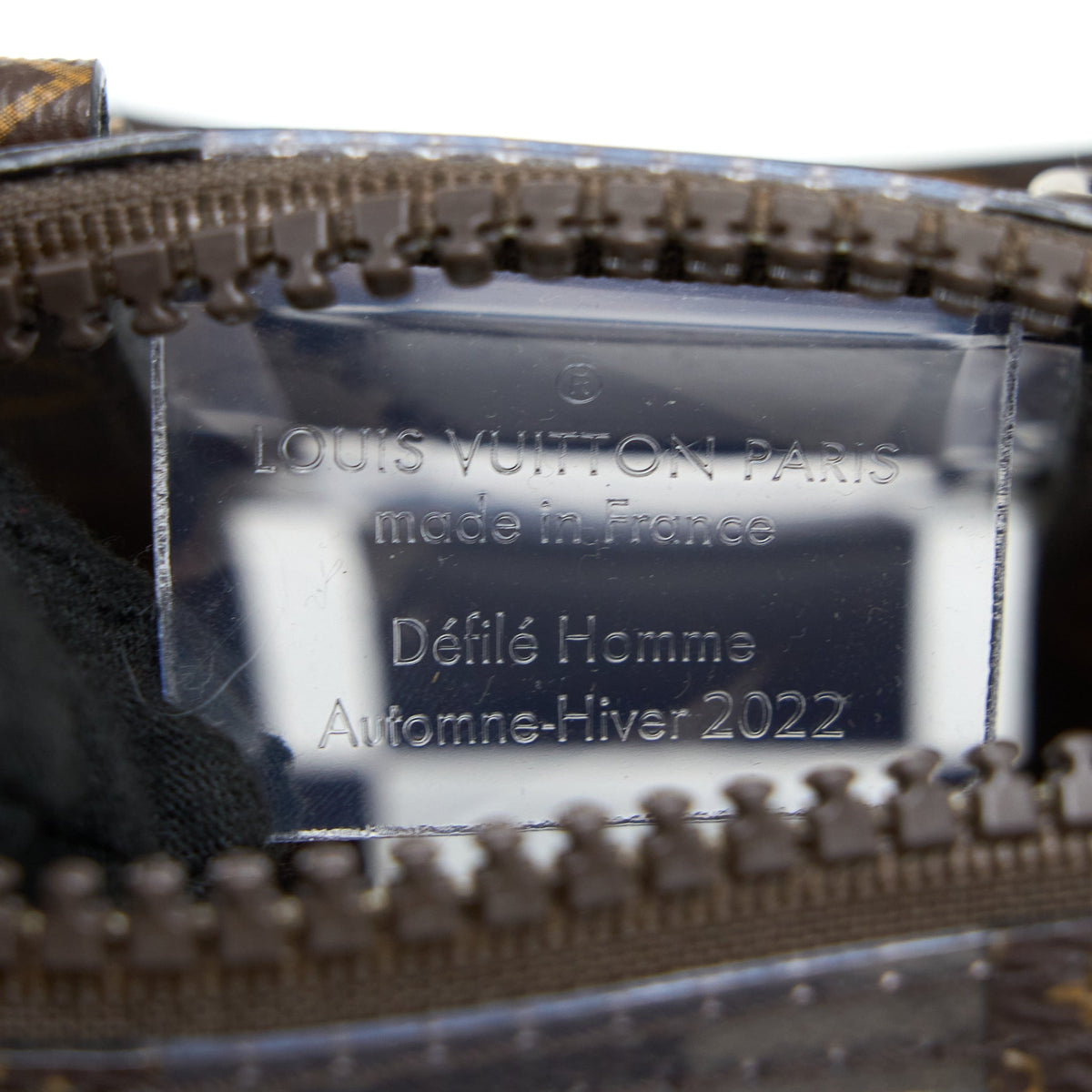LOUIS VUITTON KEEPALL BANBOULIERE 25 MONOGRAM CHESS MONOGRAM CANVAS/TRANSPARENT PVC BROWN HARDWARE