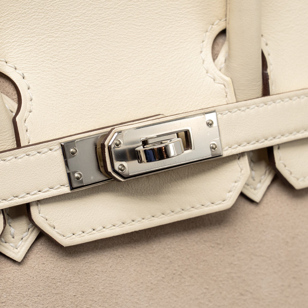 HERMES BIRKIN 25 GRIZZY/SWIFT NATA/GLYCINE SHW