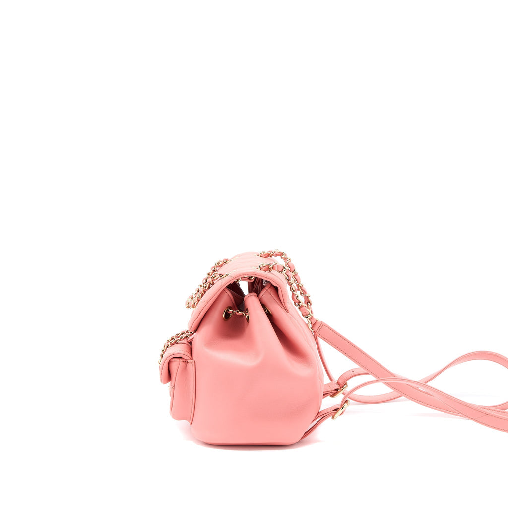 DUMA MINI BACKPACK LAMBSKIN PINK LGHW(MICROCHIP)
