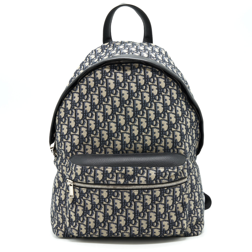 RIDER BACKPACK BEIGE AND BLACK DIOR OBLIQUE JACQUARD