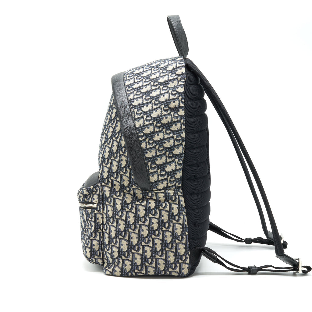 RIDER BACKPACK BEIGE AND BLACK DIOR OBLIQUE JACQUARD