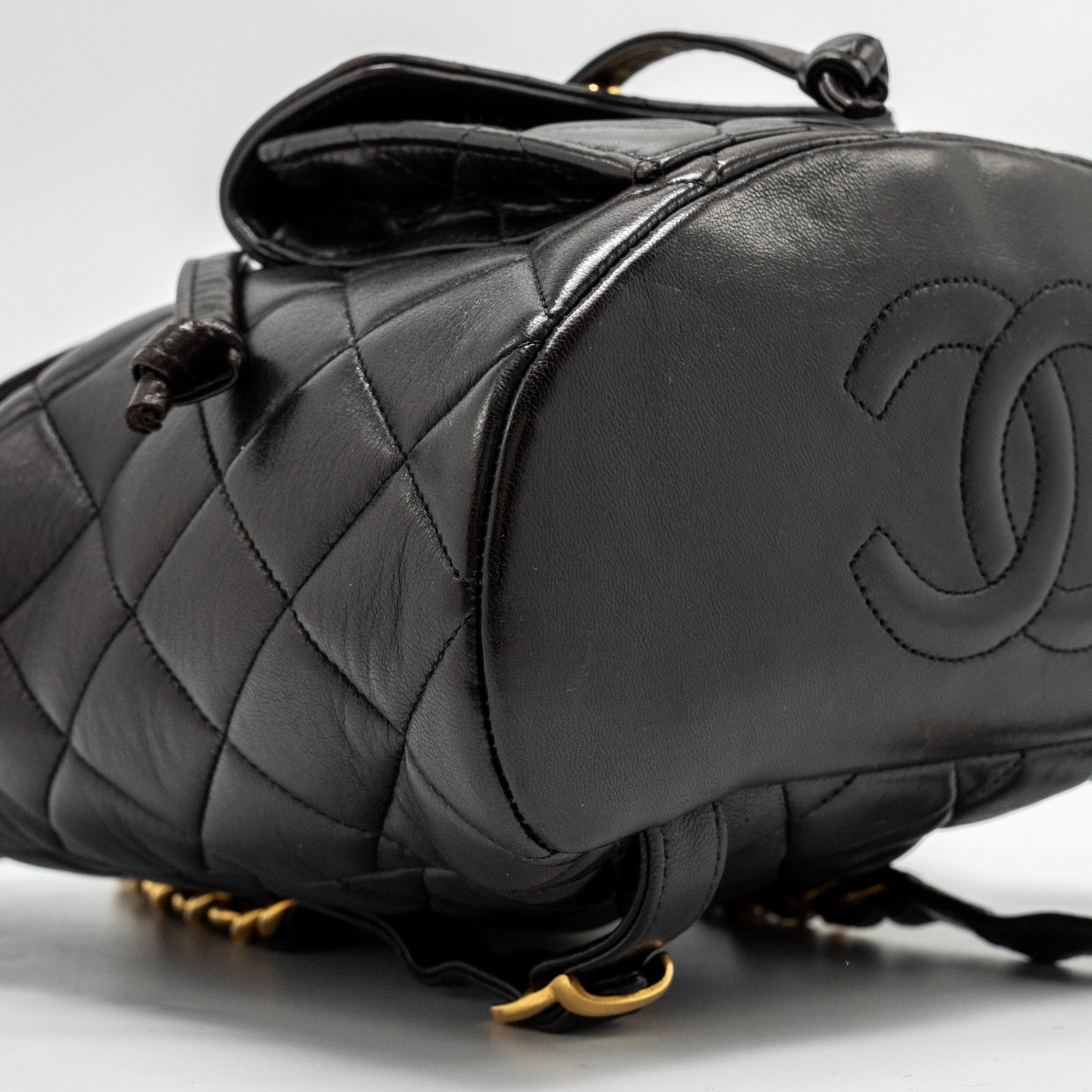 VINTAGE DUMA BACKPACK LAMBSKIN BLACK GHW